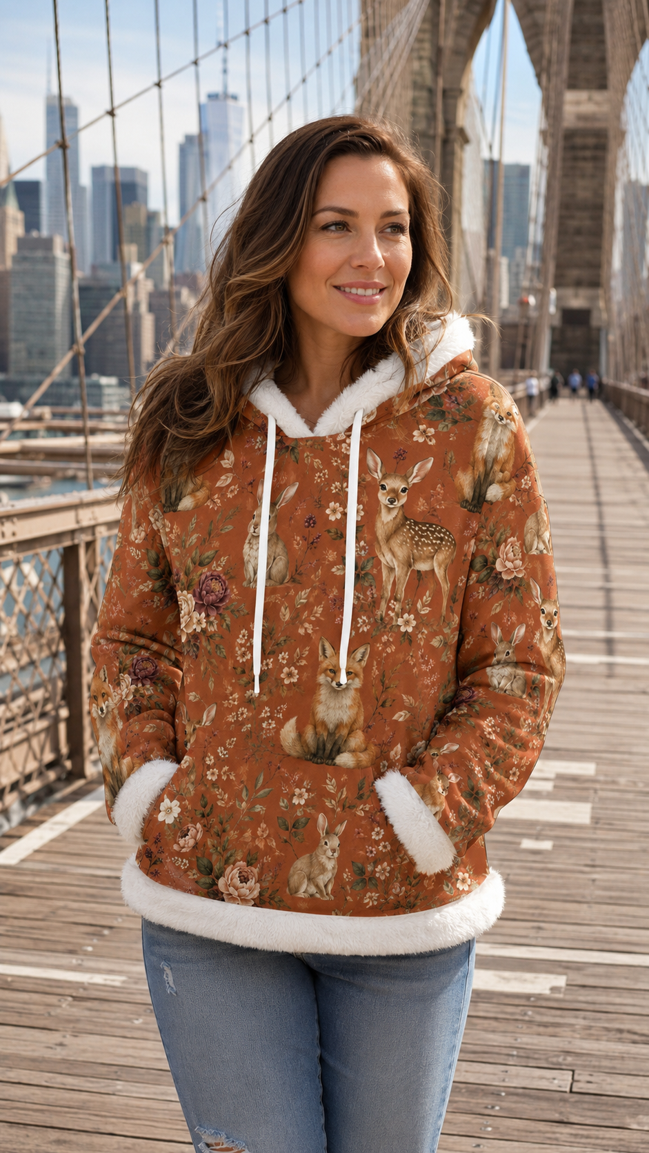 Woodland Friends Cozy Fleece Hoodie