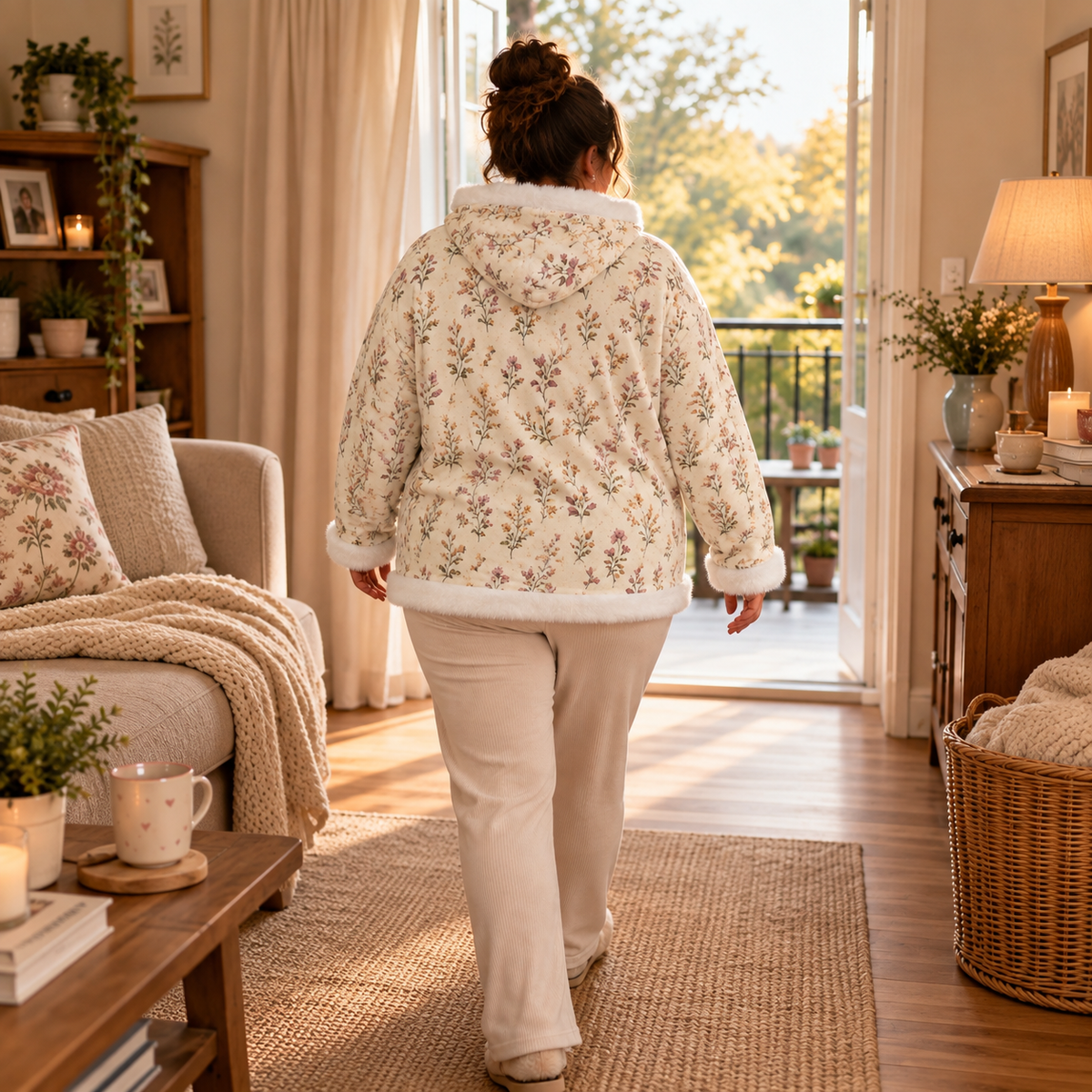 Healing Flowers Cozy Fleece Hoodie