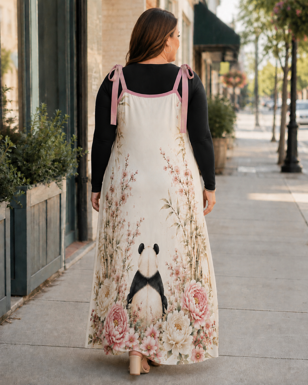 Blush Panda Garden Maxi Dress – Floral Panda Dress