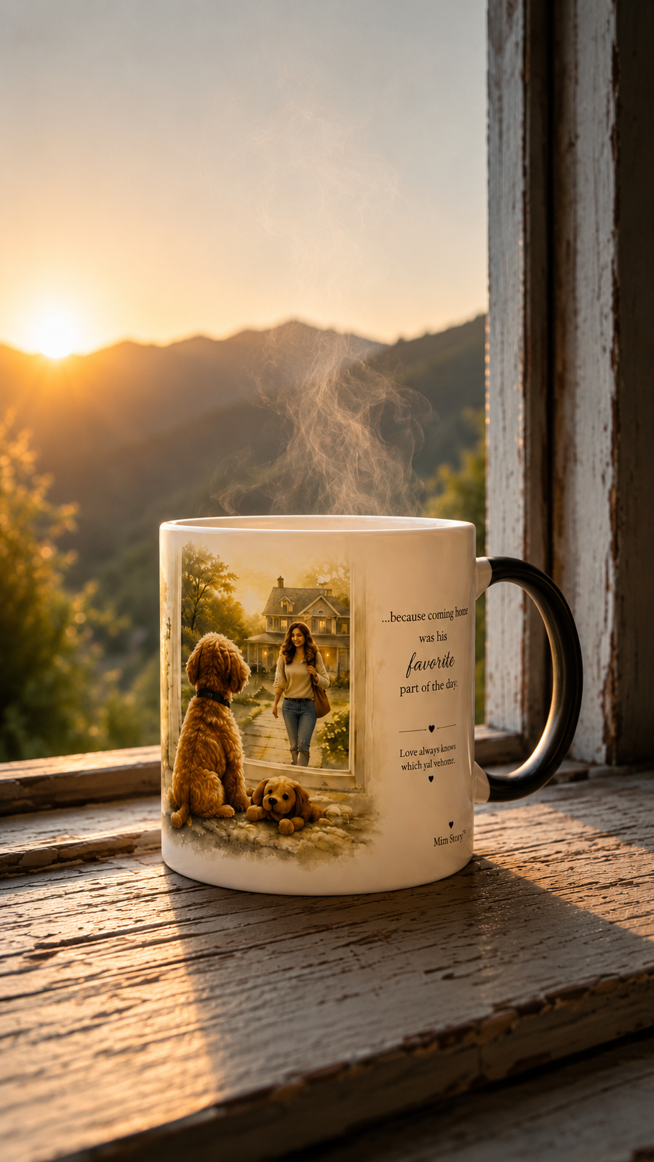 Waiting for You™ Color-Changing Dog Mug | Heat Reveal Mini Story, 11 oz