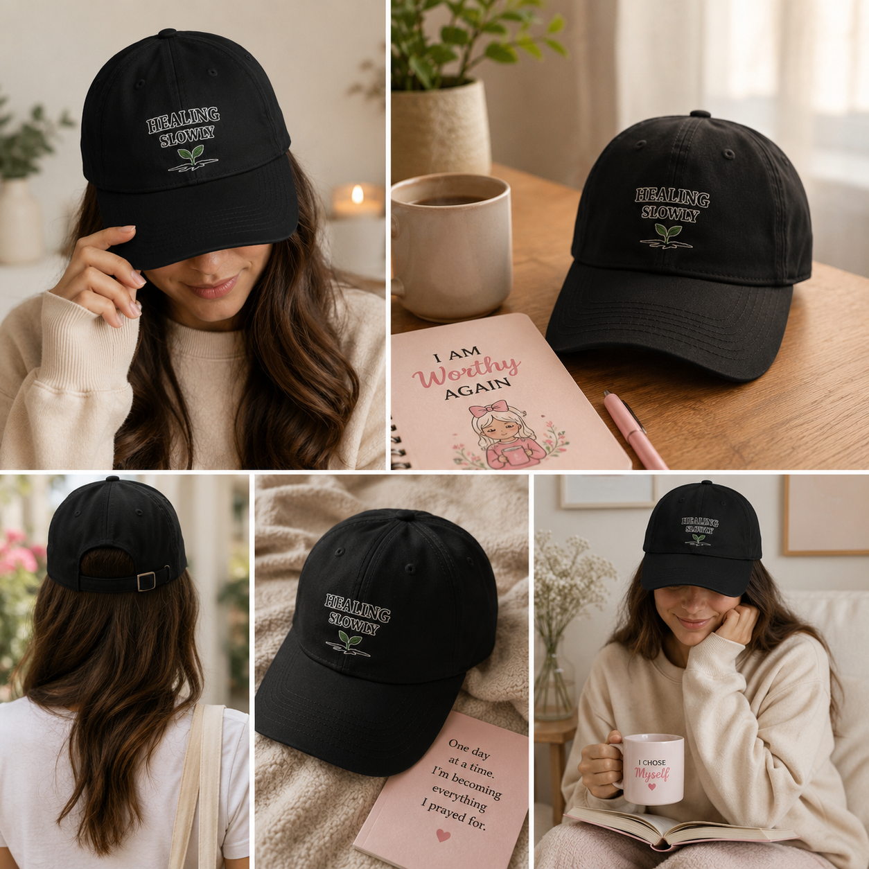 Healing Slowly Embroidered Cap | Recovery & Growth Hat