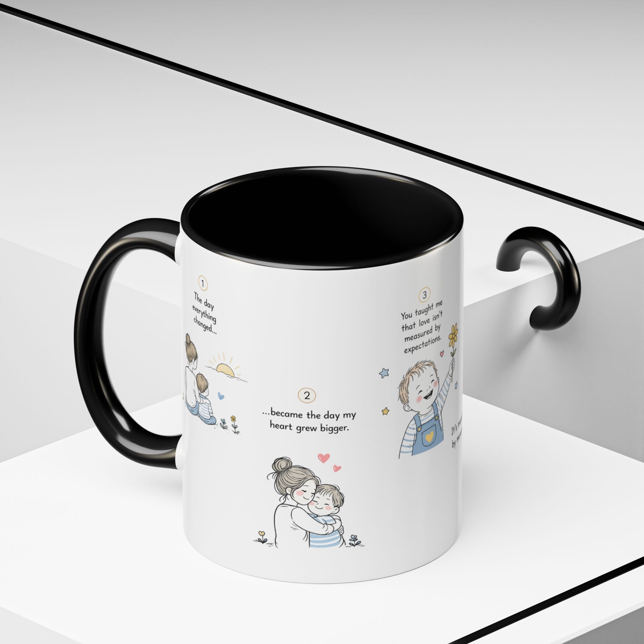 Heartfelt Mother and Child Illustration Mug | Accent Coffee Mug