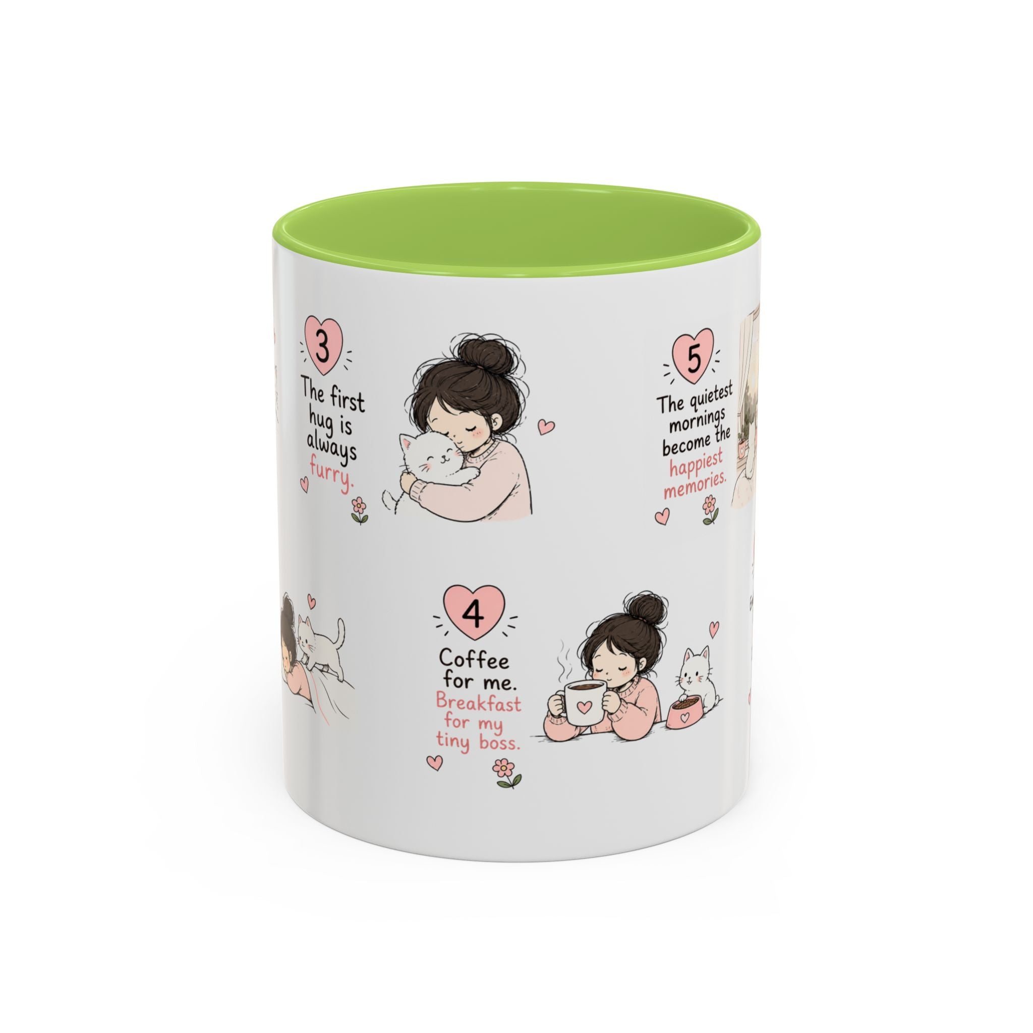 Morning With My Cat Mug | Cute Cat Lover Coffee Mug | Cozy Cat Mom Gift | Doodle Story Mug