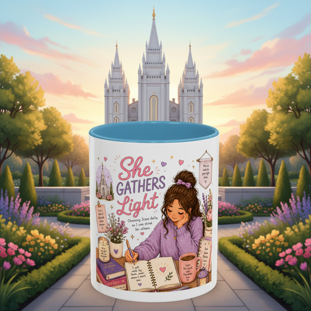 She Gathers Light Mug | LDS Young Women Gift