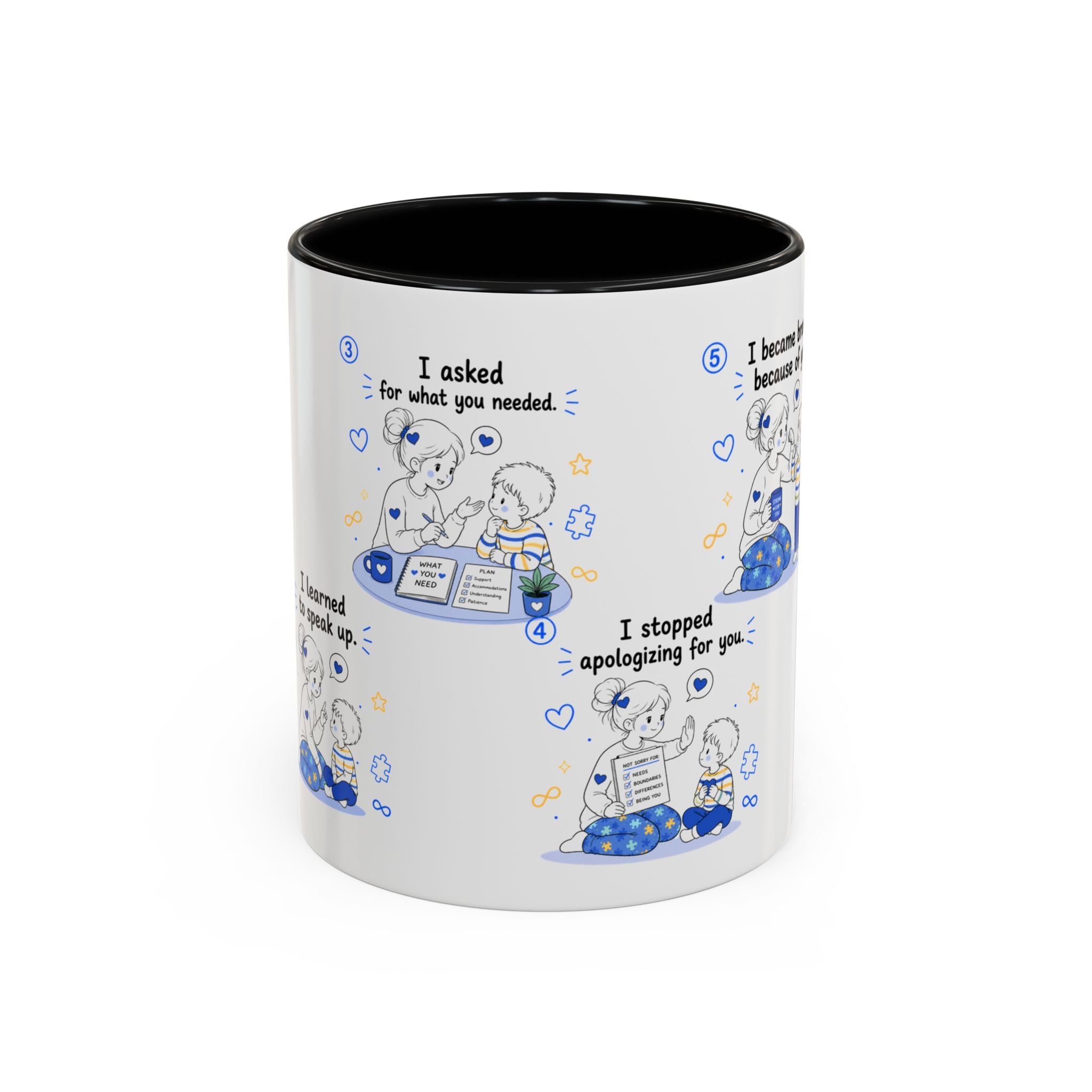I Became Braver Illustration Coffee Mug | Supportive Friendship Quotes