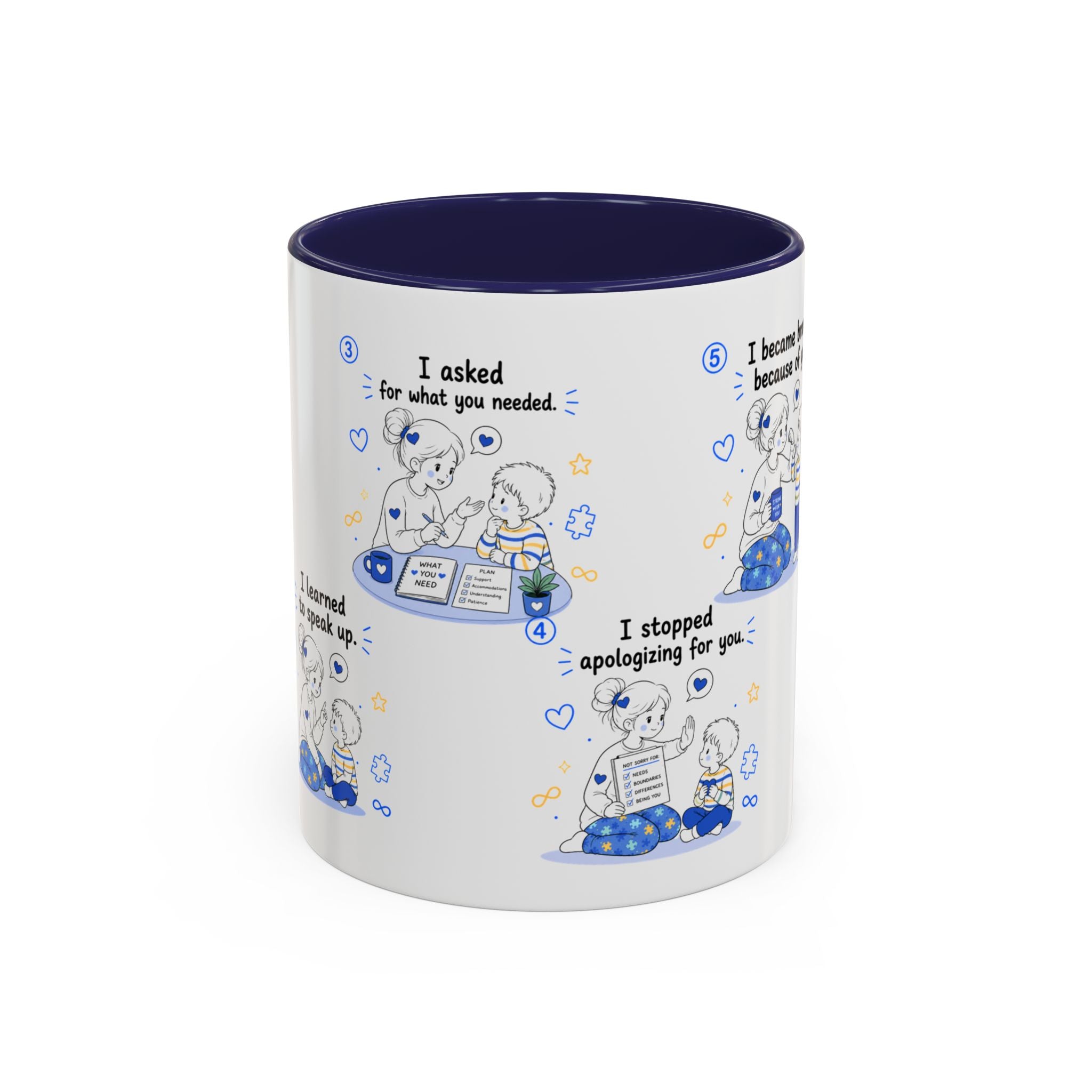 I Became Braver Illustration Coffee Mug | Supportive Friendship Quotes
