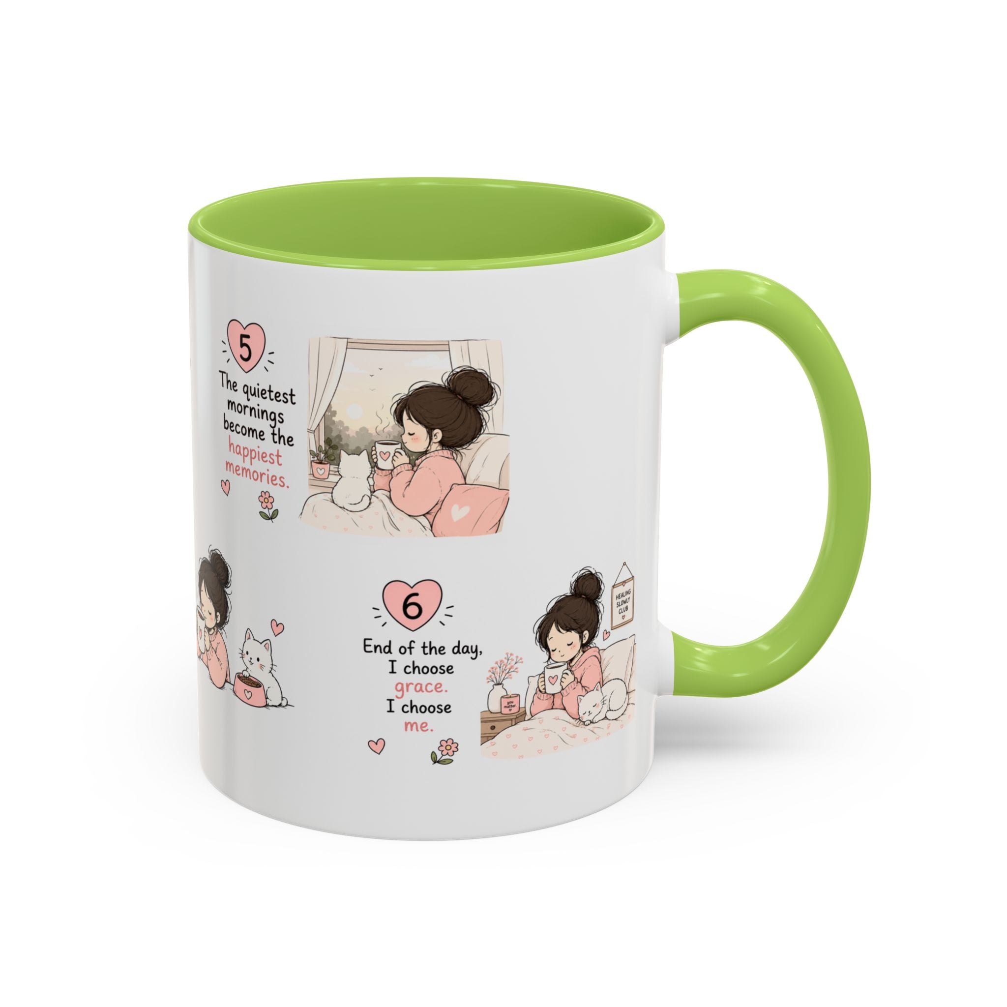 Morning With My Cat Mug | Cute Cat Lover Coffee Mug | Cozy Cat Mom Gift | Doodle Story Mug