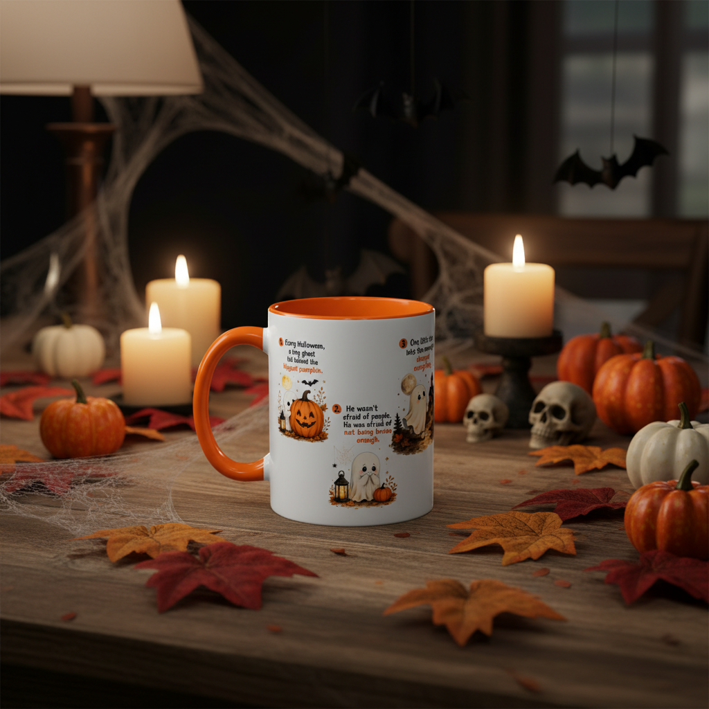 Ghost Story Halloween Mug | Cute Fall Coffee Mug | Cozy Autumn Gift | 11 oz Ceramic Cup