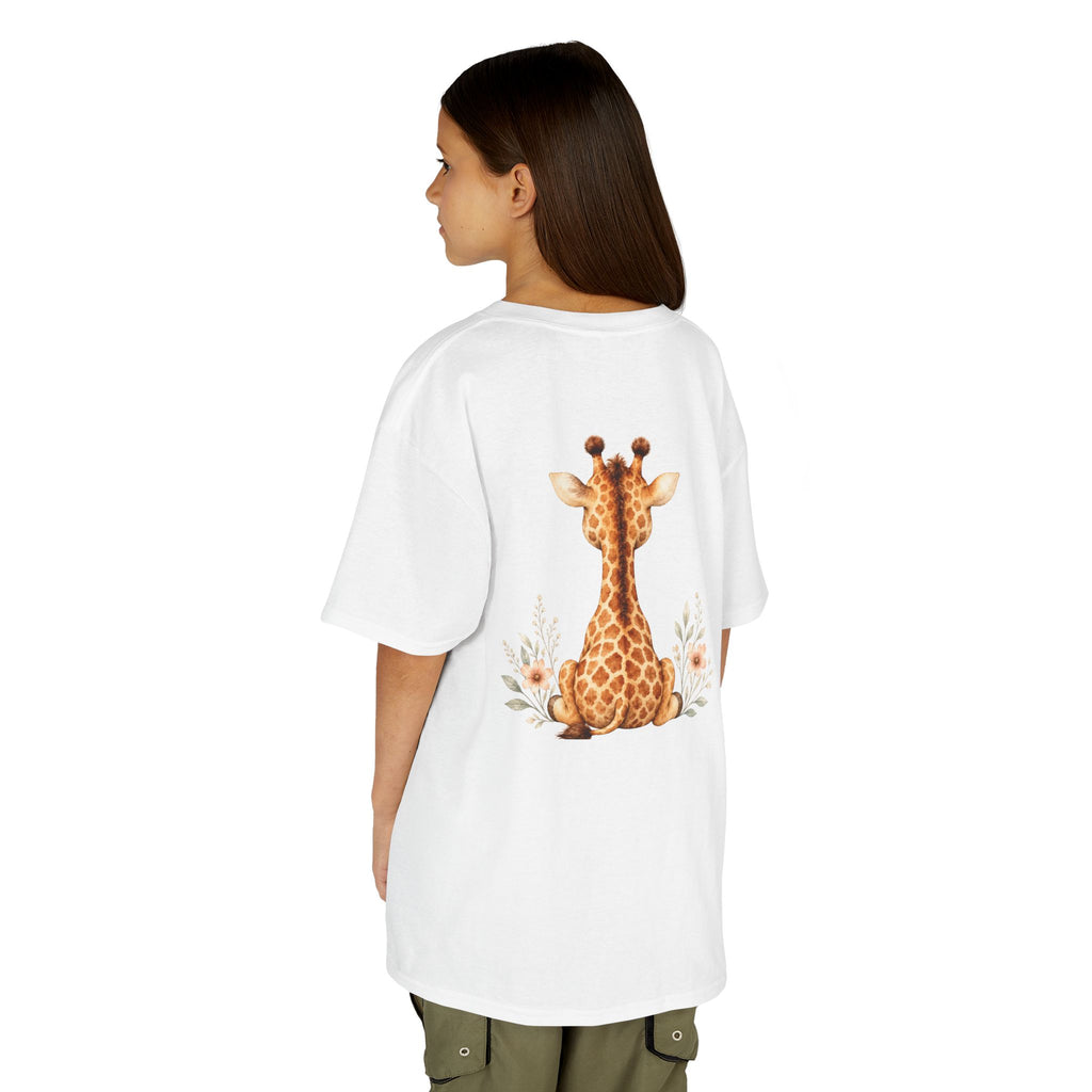 Kids Giraffe T-Shirt – “Tall? Not Yet.” Cute Giraffe Tee