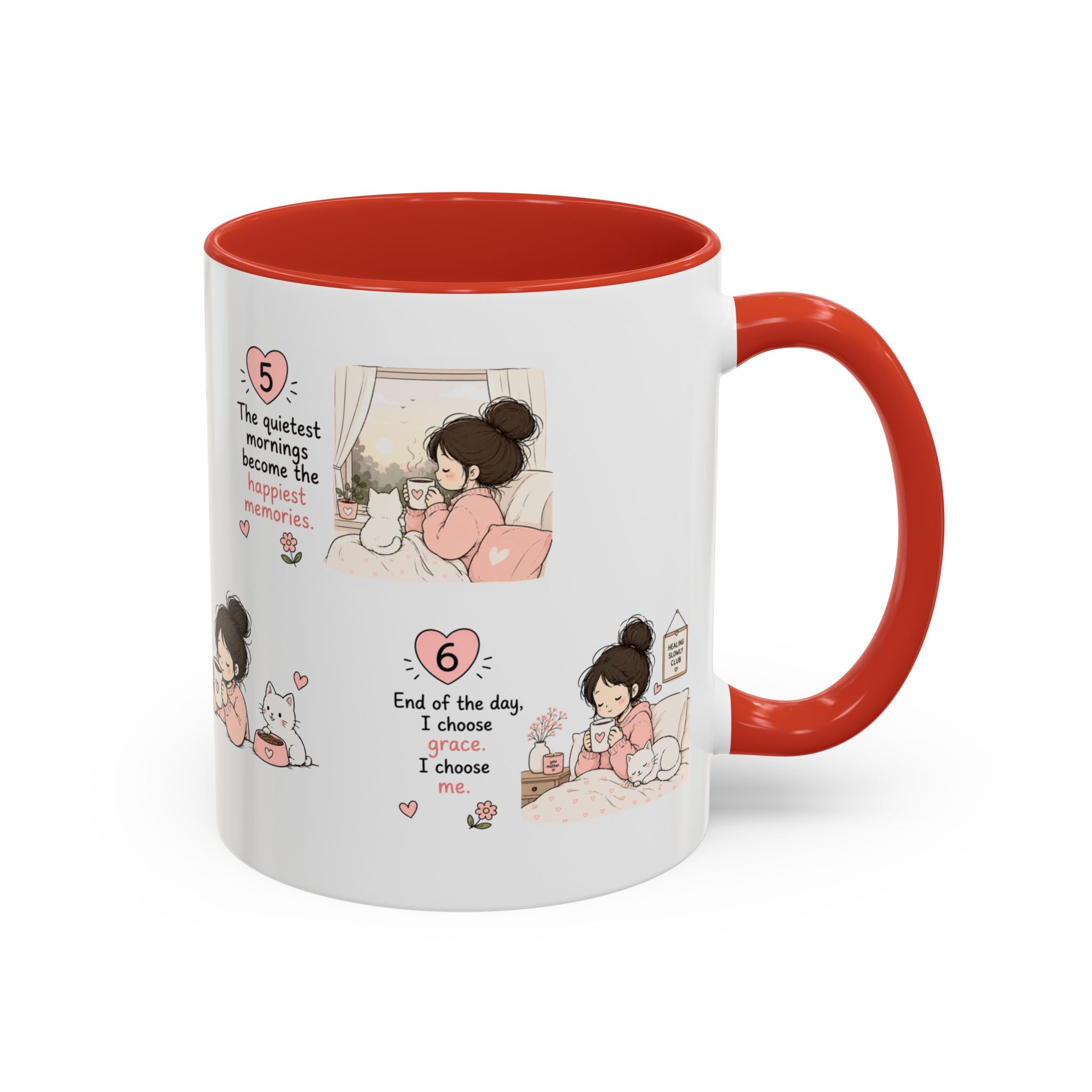 Morning With My Cat Mug | Cute Cat Lover Coffee Mug | Cozy Cat Mom Gift | Doodle Story Mug
