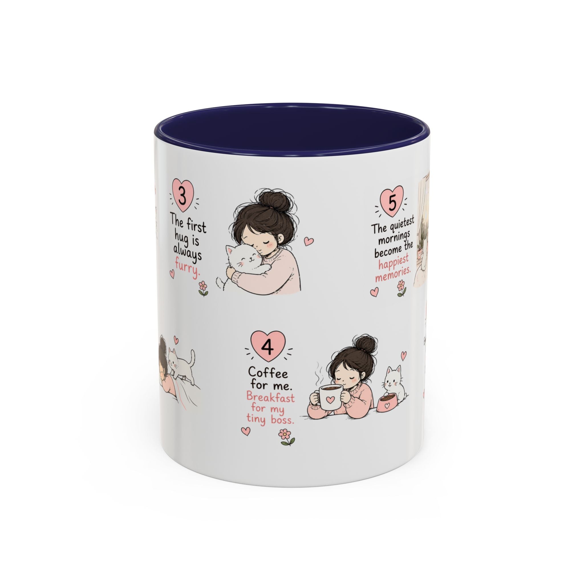 Morning With My Cat Mug | Cute Cat Lover Coffee Mug | Cozy Cat Mom Gift | Doodle Story Mug