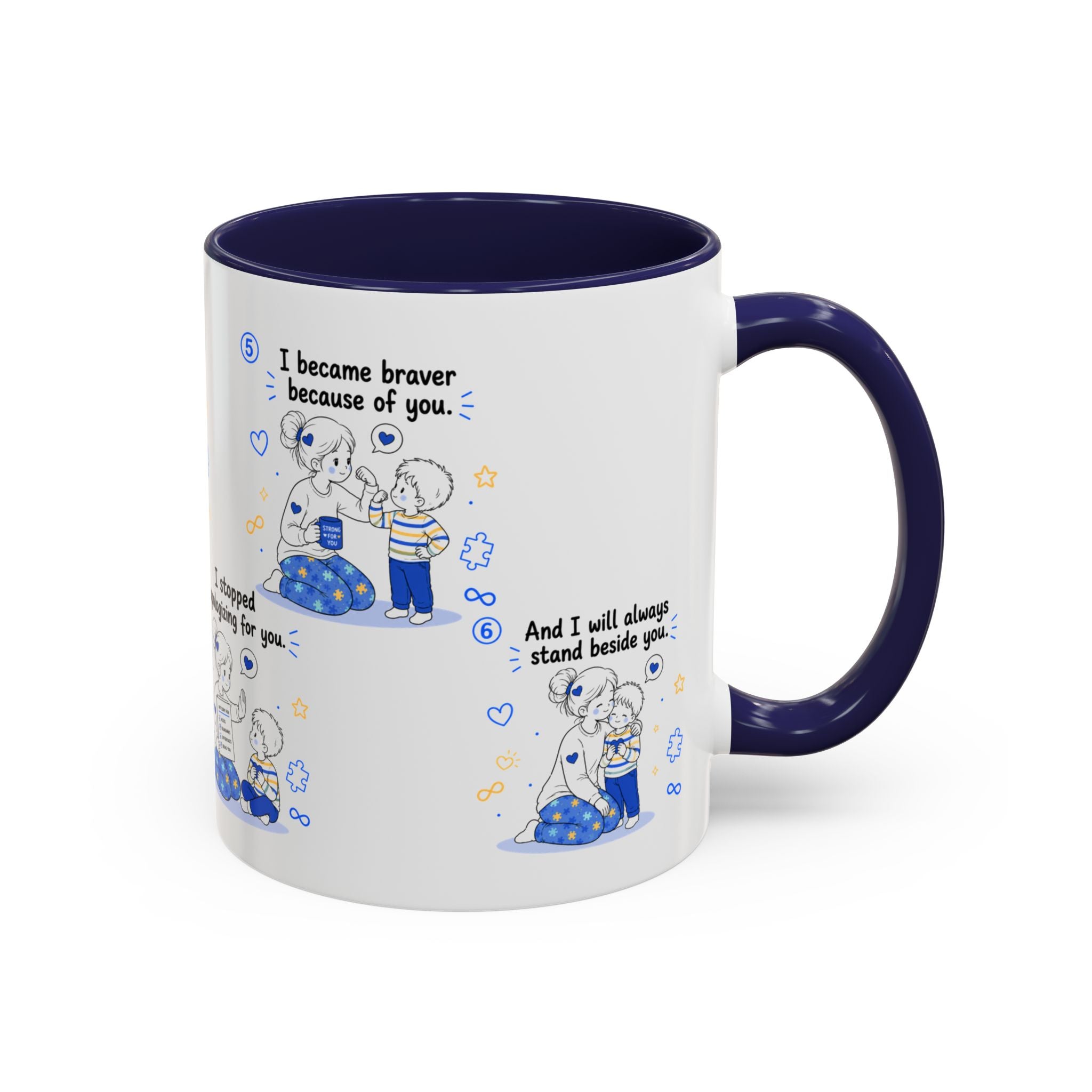 I Became Braver Illustration Coffee Mug | Supportive Friendship Quotes