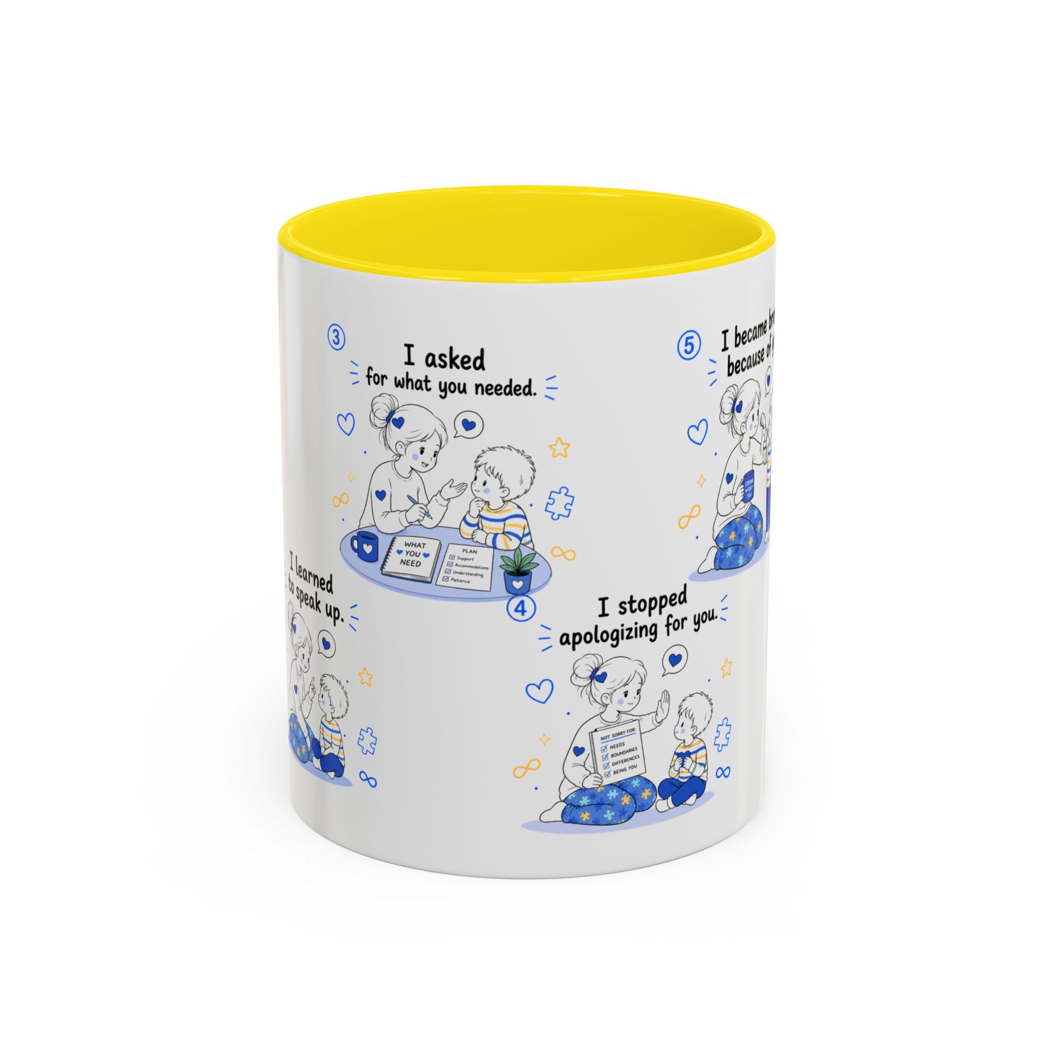 I Became Braver Illustration Coffee Mug | Supportive Friendship Quotes