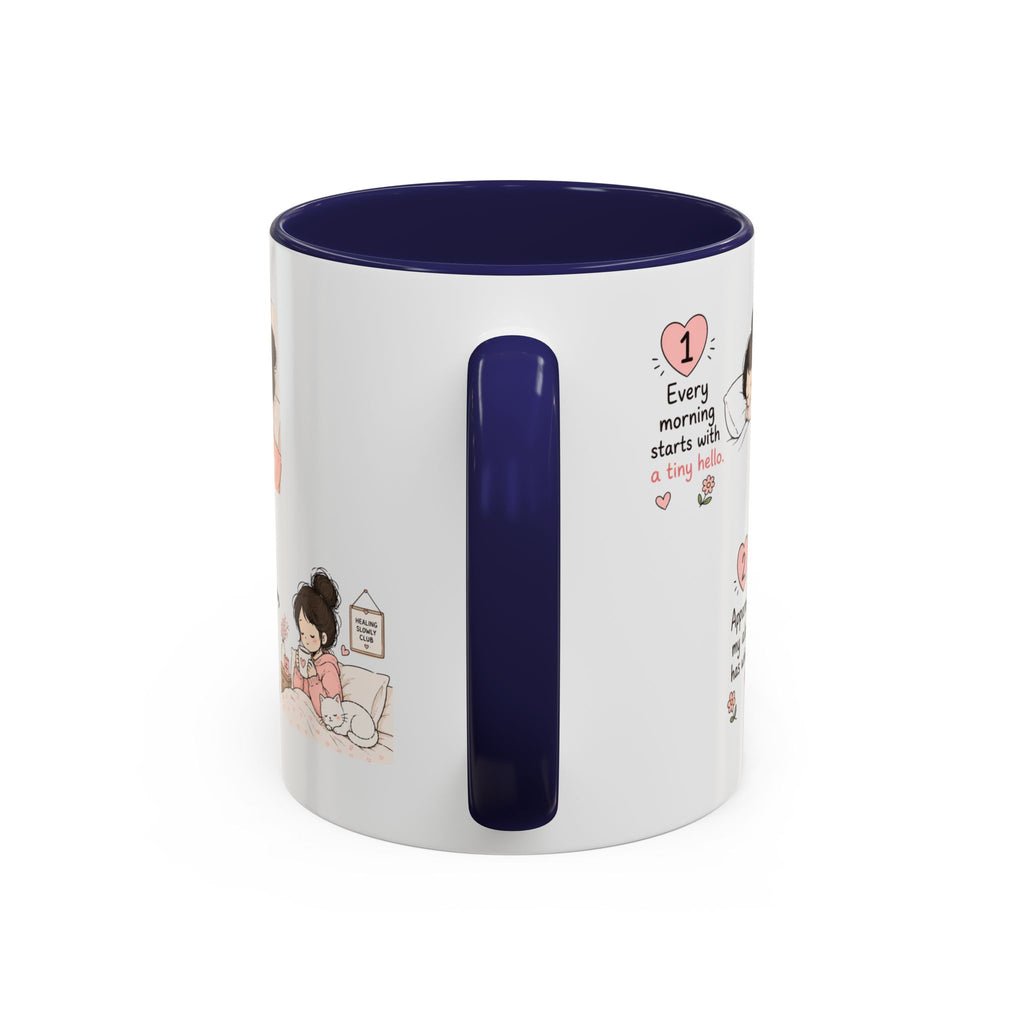 Morning With My Cat Mug | Cute Cat Lover Coffee Mug | Cozy Cat Mom Gift | Doodle Story Mug