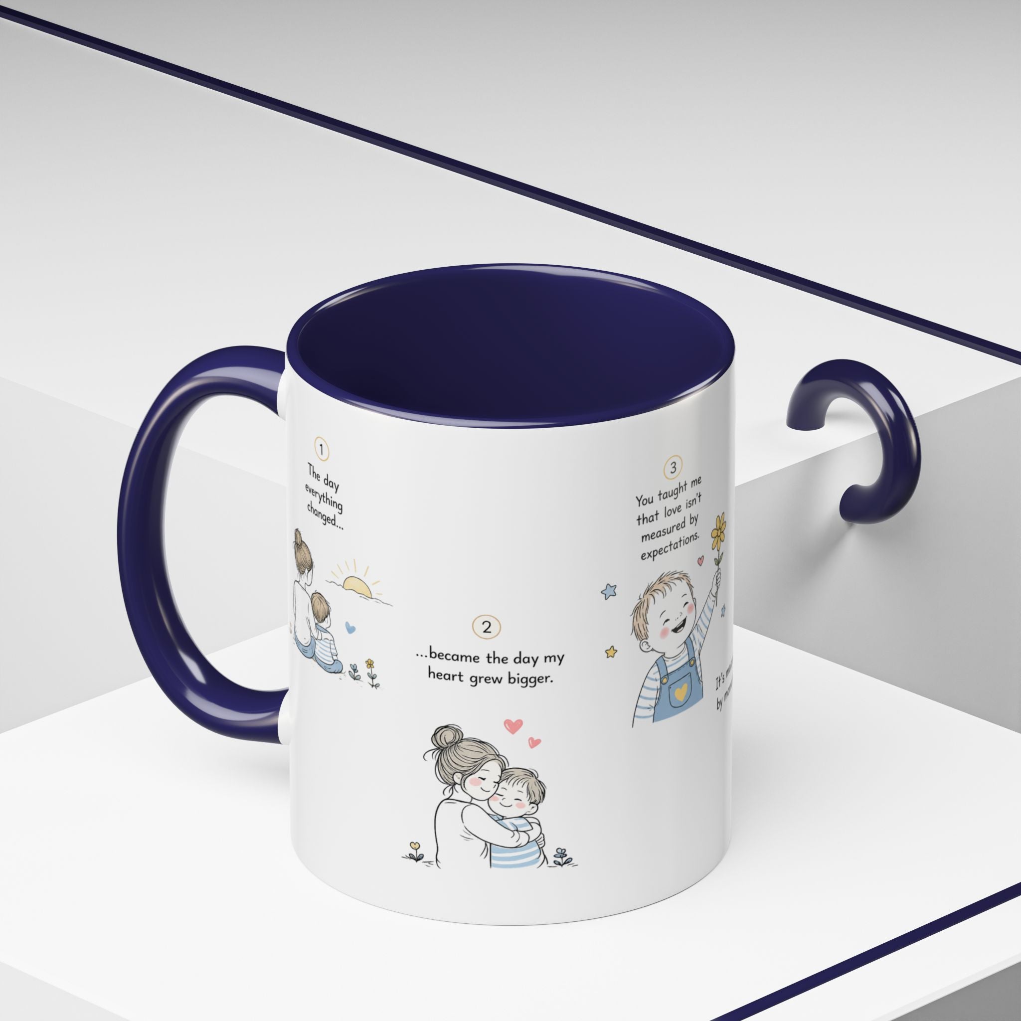 Heartfelt Mother and Child Illustration Mug | Accent Coffee Mug