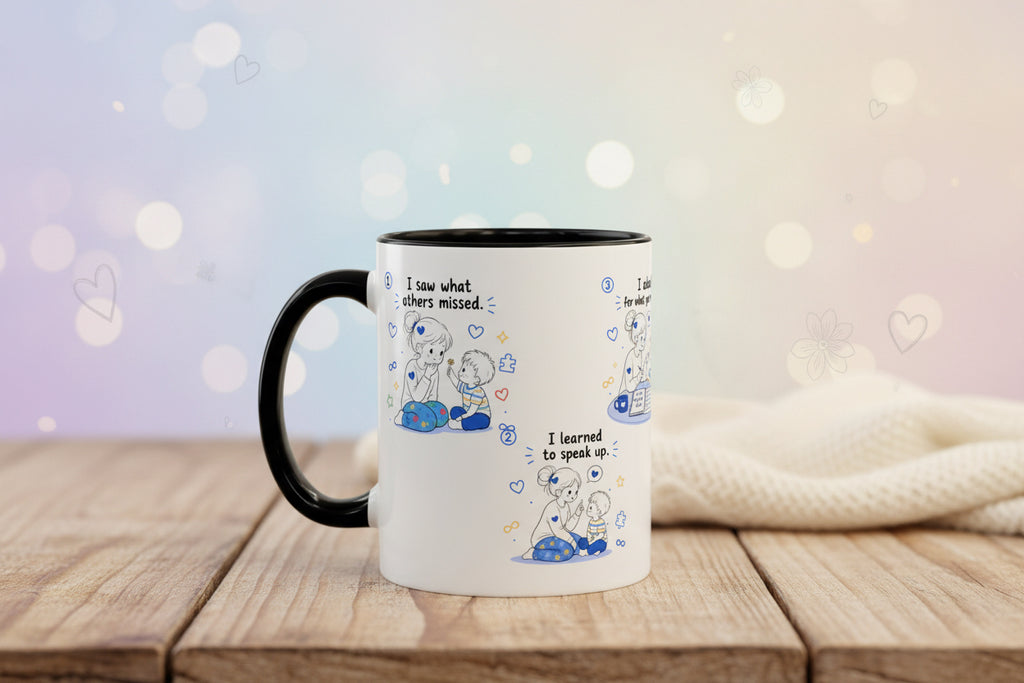 I Became Braver Illustration Coffee Mug | Supportive Friendship Quotes