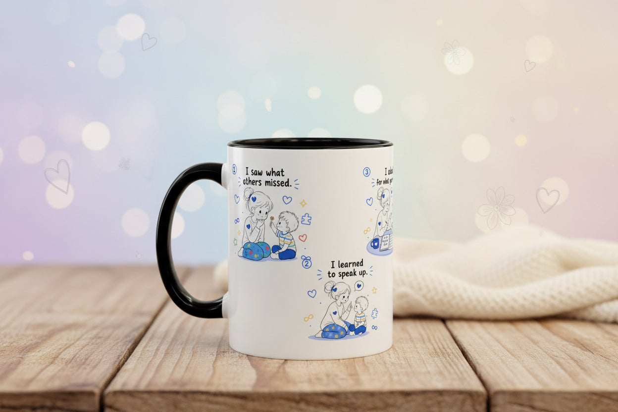 I Became Braver Illustration Coffee Mug | Supportive Friendship Quotes