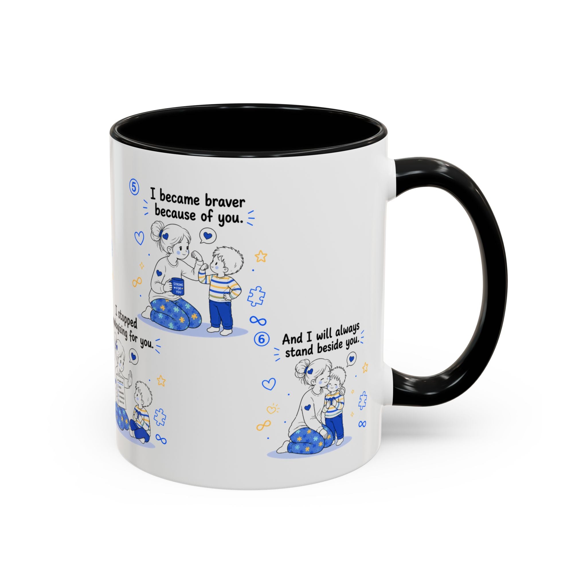 I Became Braver Illustration Coffee Mug | Supportive Friendship Quotes
