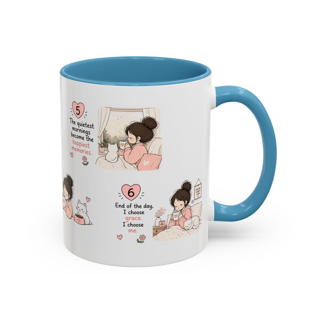 Morning With My Cat Mug | Cute Cat Lover Coffee Mug | Cozy Cat Mom Gift | Doodle Story Mug