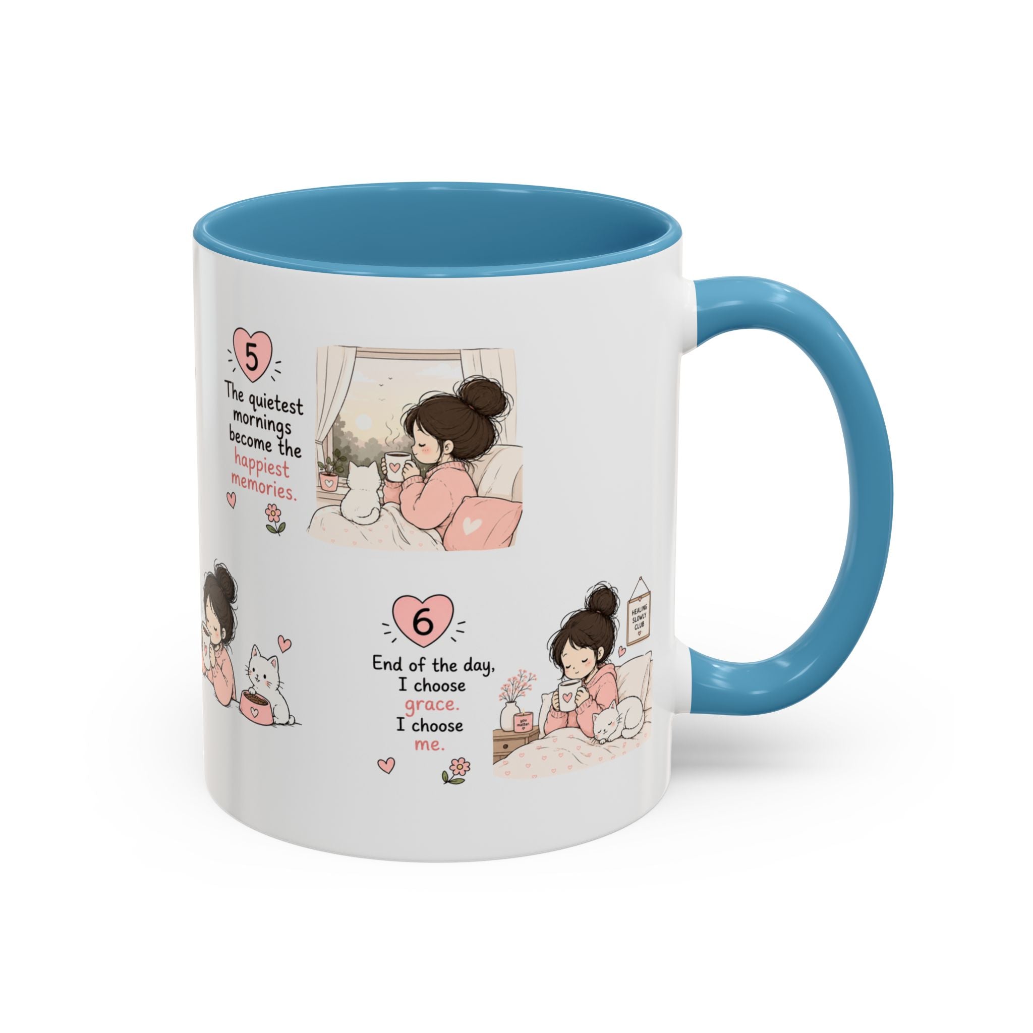 Morning With My Cat Mug | Cute Cat Lover Coffee Mug | Cozy Cat Mom Gift | Doodle Story Mug
