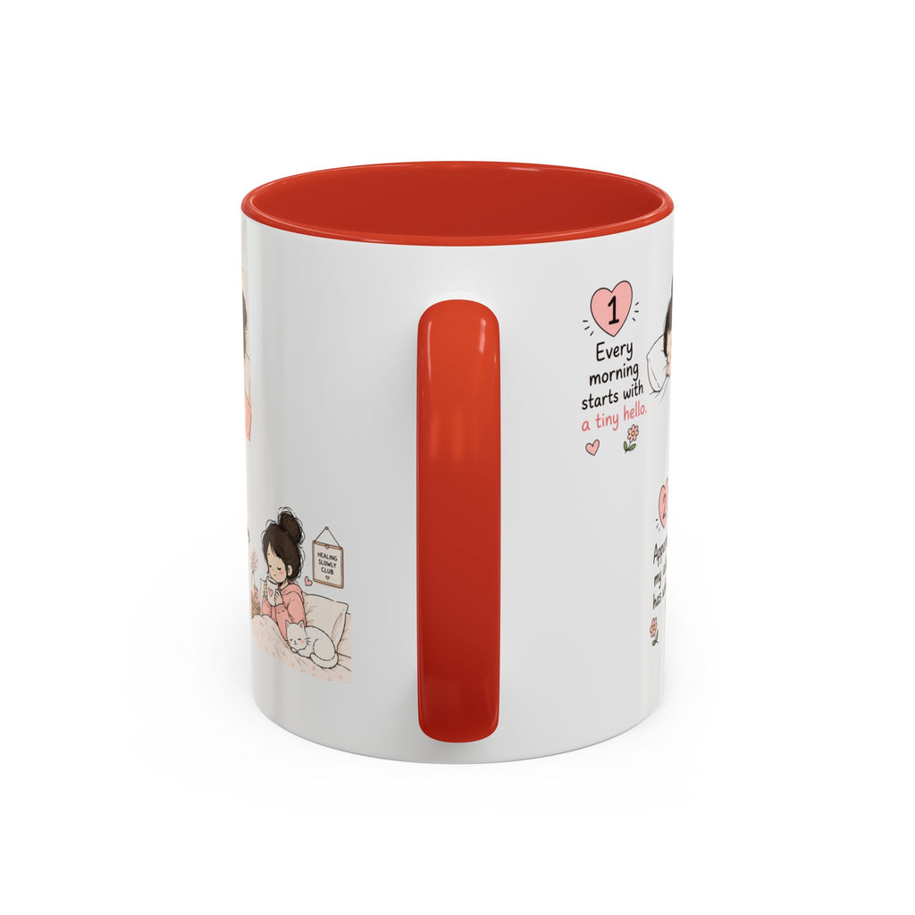 Morning With My Cat Mug | Cute Cat Lover Coffee Mug | Cozy Cat Mom Gift | Doodle Story Mug