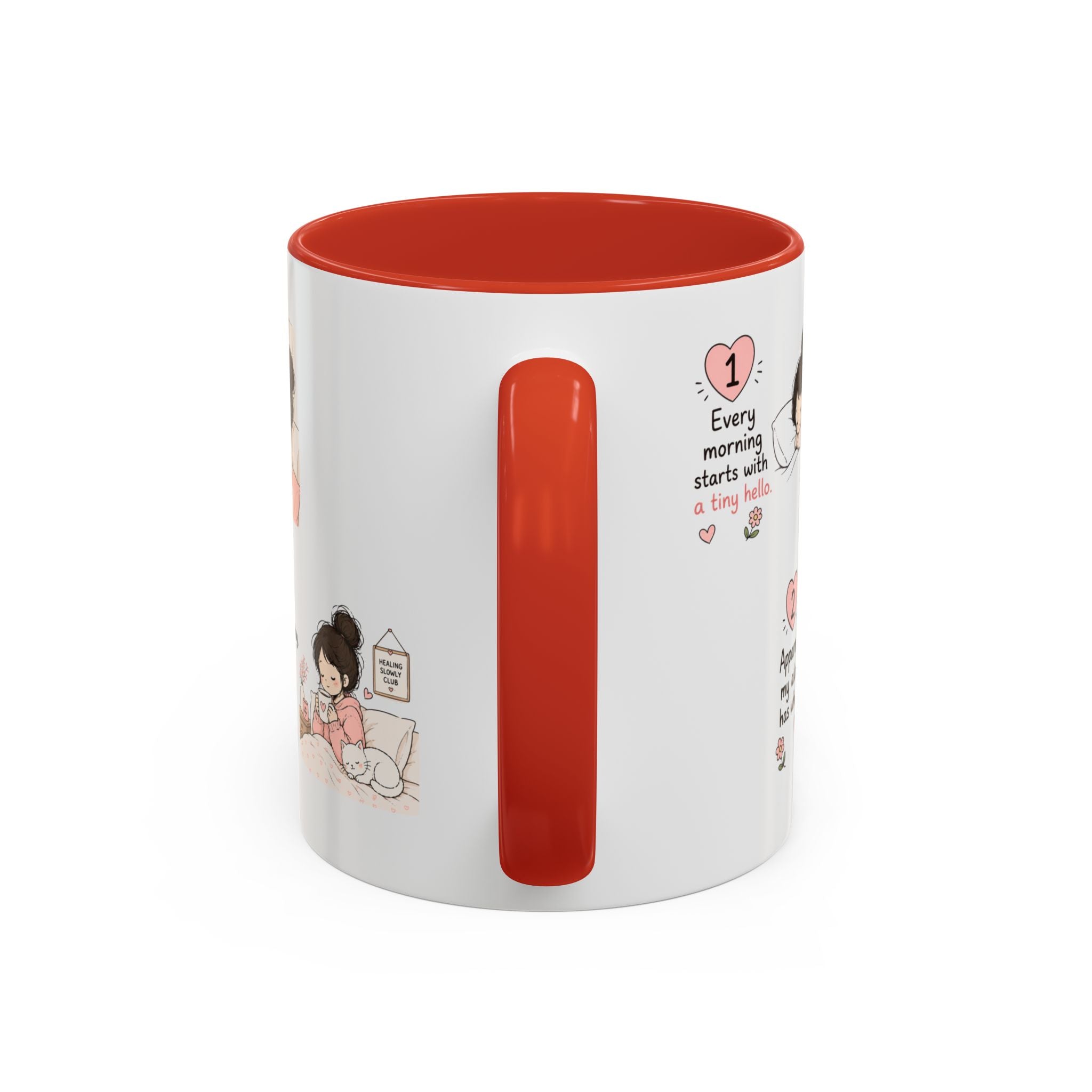 Morning With My Cat Mug | Cute Cat Lover Coffee Mug | Cozy Cat Mom Gift | Doodle Story Mug