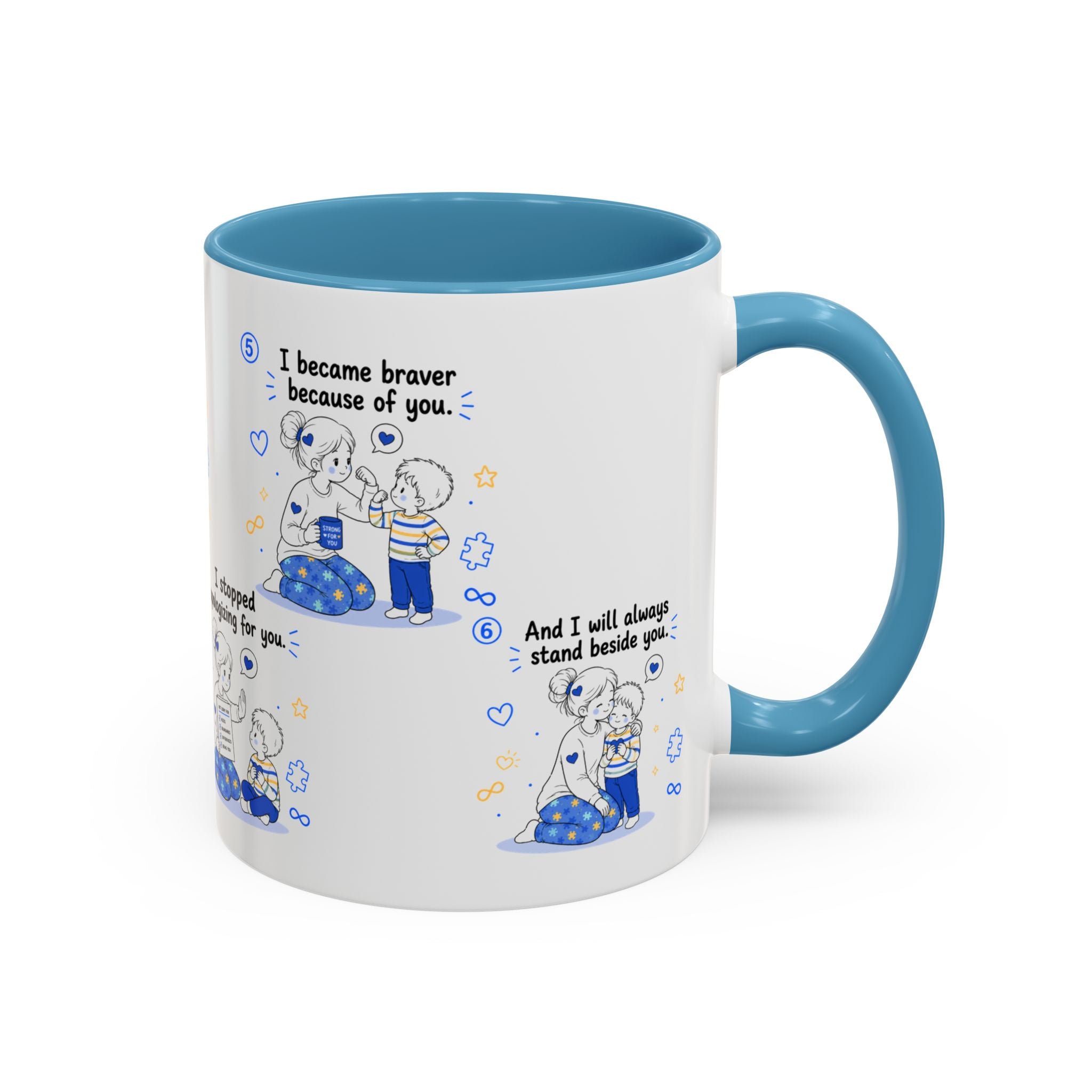 I Became Braver Illustration Coffee Mug | Supportive Friendship Quotes