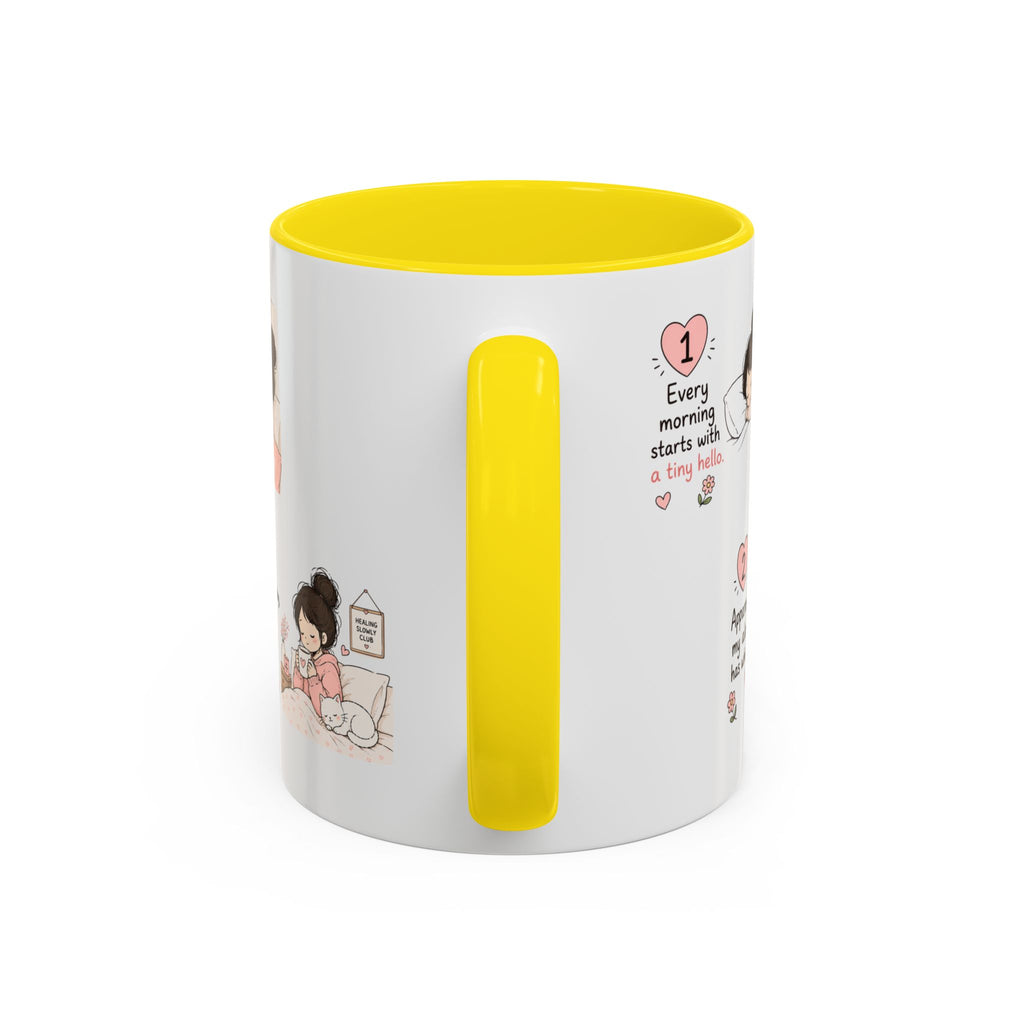 Morning With My Cat Mug | Cute Cat Lover Coffee Mug | Cozy Cat Mom Gift | Doodle Story Mug