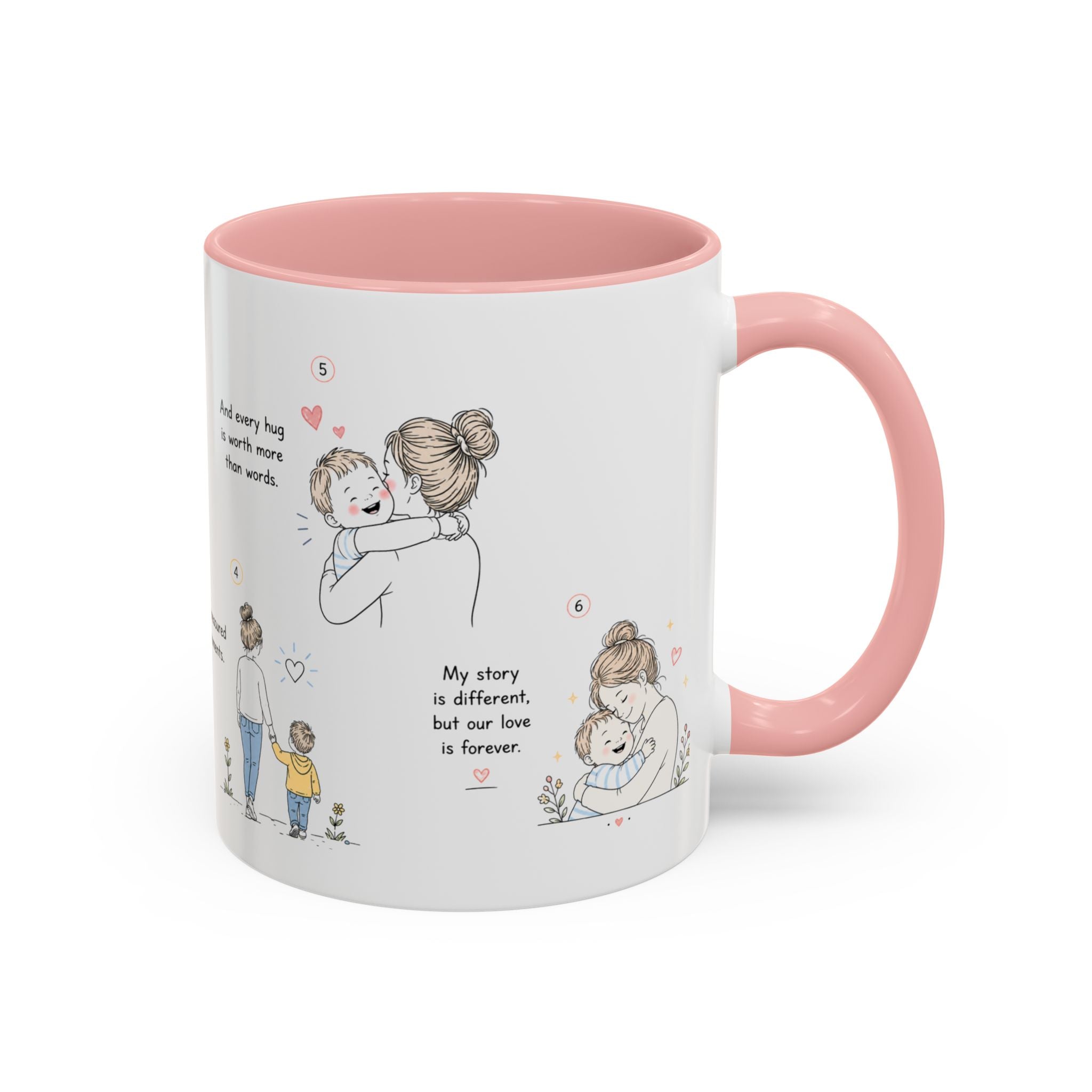 Heartfelt Mother and Child Illustration Mug | Accent Coffee Mug