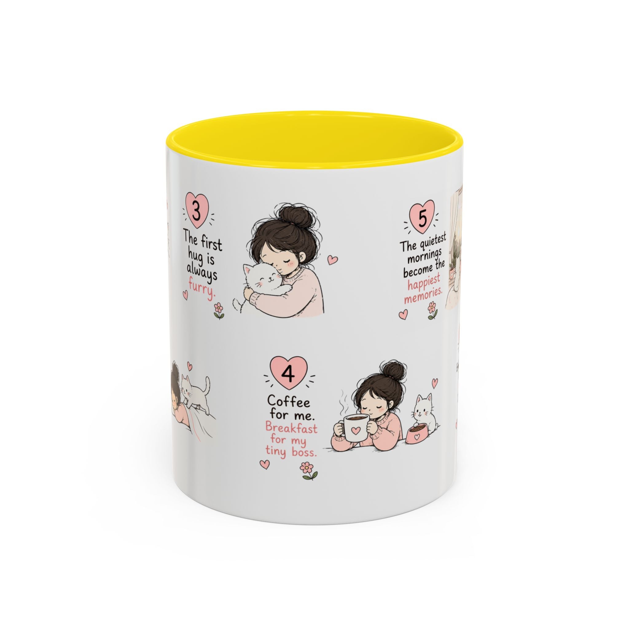 Morning With My Cat Mug | Cute Cat Lover Coffee Mug | Cozy Cat Mom Gift | Doodle Story Mug