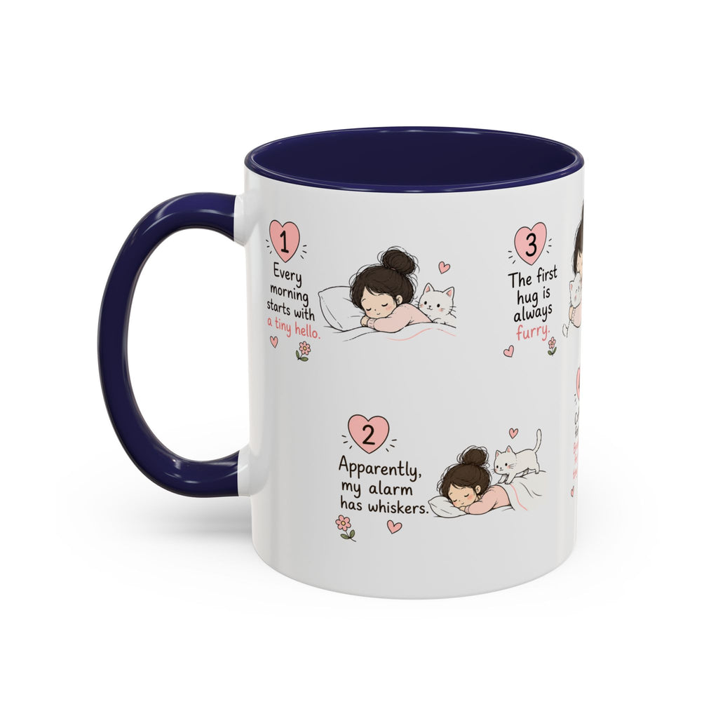 Morning With My Cat Mug | Cute Cat Lover Coffee Mug | Cozy Cat Mom Gift | Doodle Story Mug