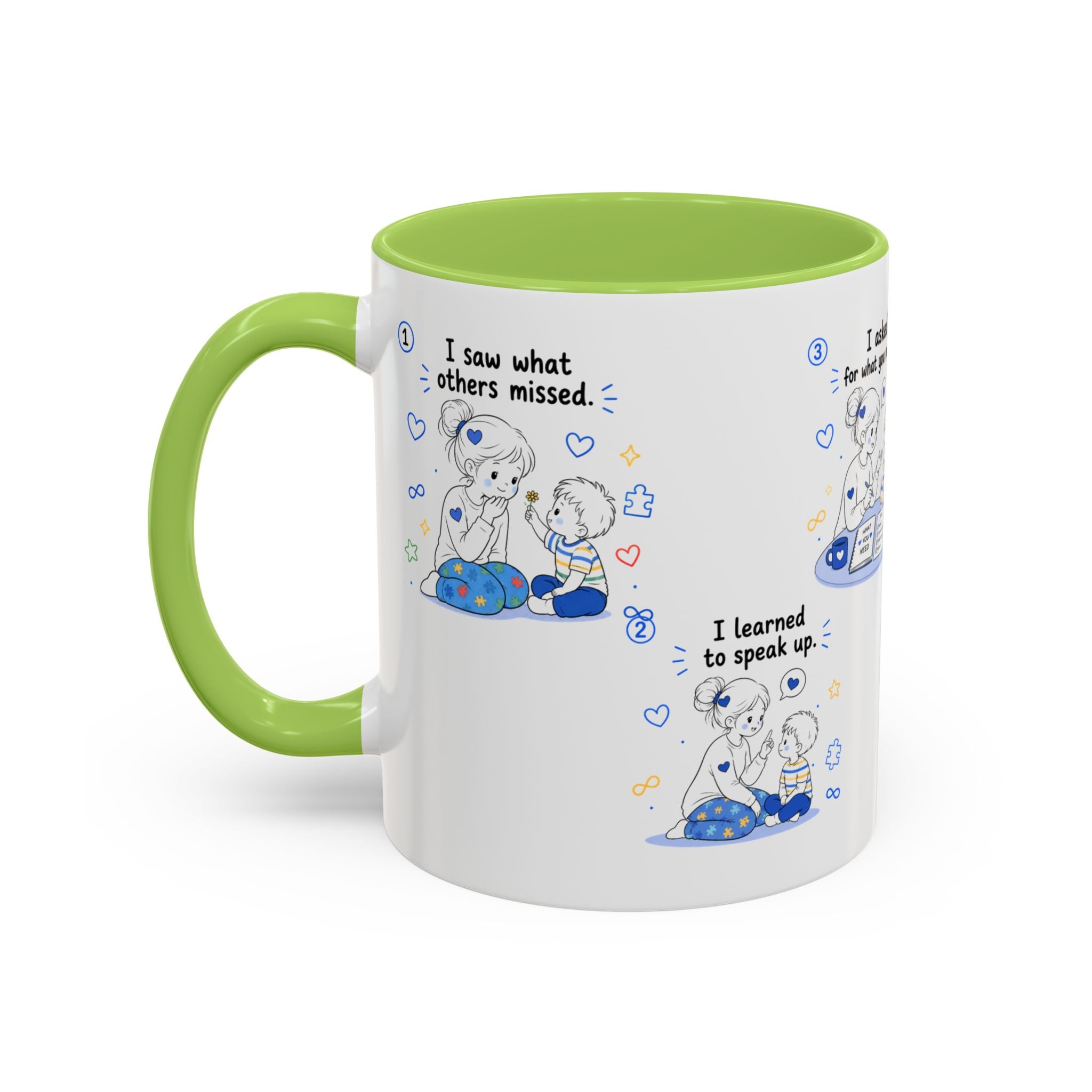 I Became Braver Illustration Coffee Mug | Supportive Friendship Quotes