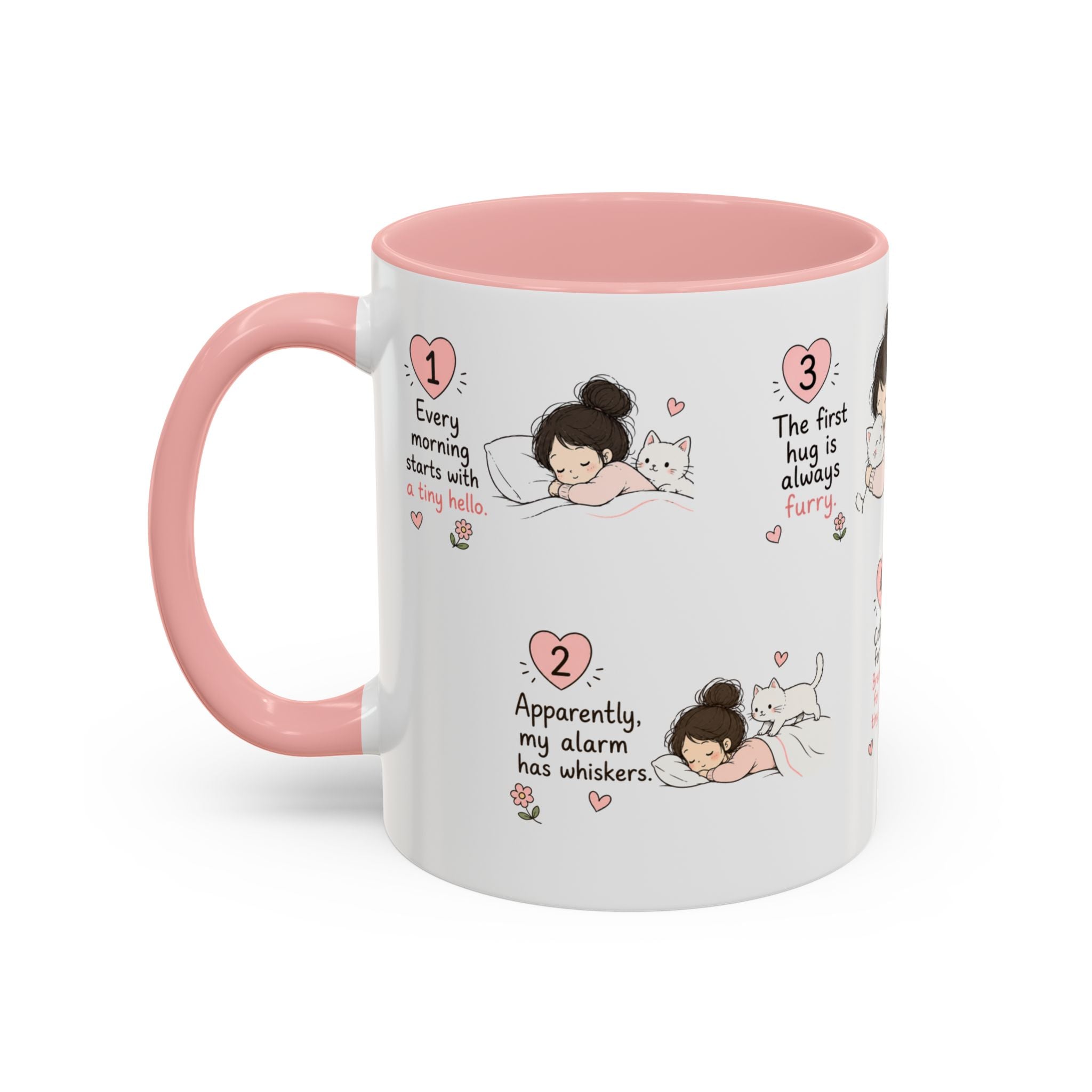 Morning With My Cat Mug | Cute Cat Lover Coffee Mug | Cozy Cat Mom Gift | Doodle Story Mug