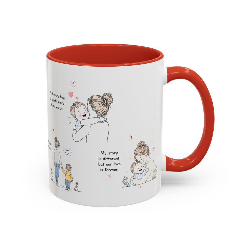 Heartfelt Mother and Child Illustration Mug | Accent Coffee Mug