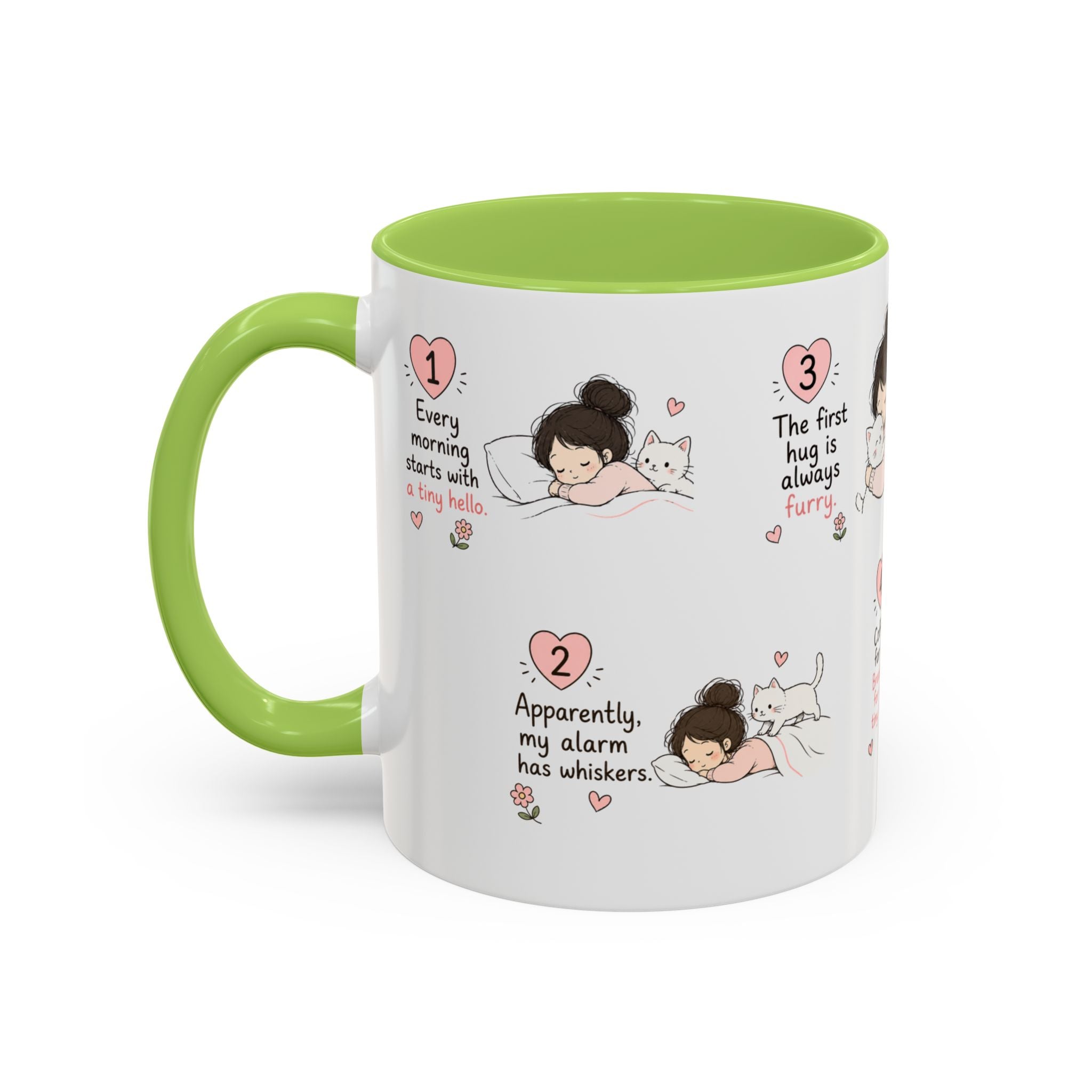 Morning With My Cat Mug | Cute Cat Lover Coffee Mug | Cozy Cat Mom Gift | Doodle Story Mug
