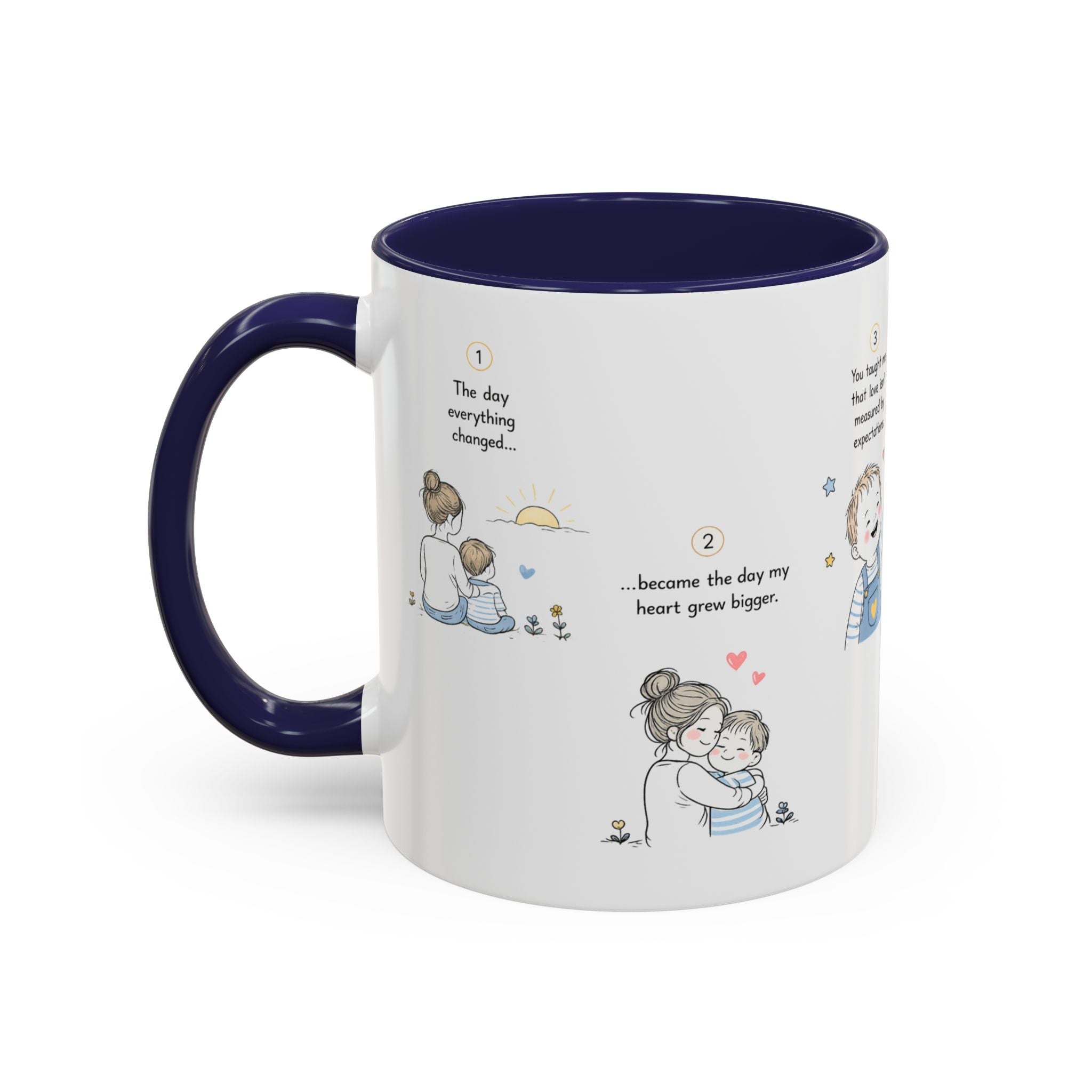 Heartfelt Mother and Child Illustration Mug | Accent Coffee Mug