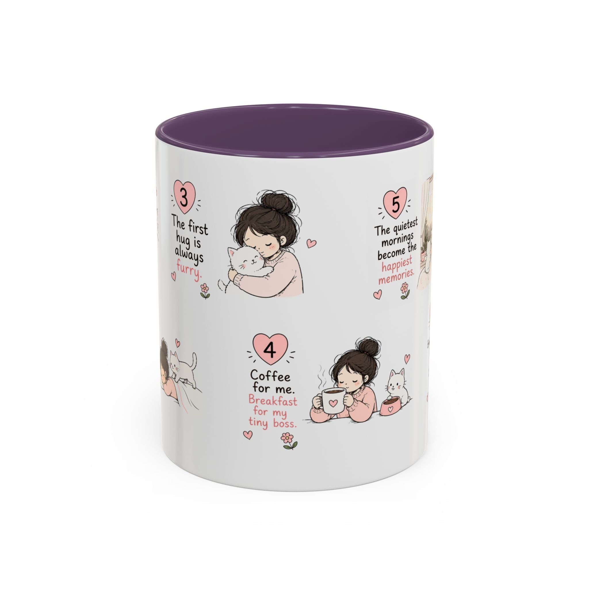 Morning With My Cat Mug | Cute Cat Lover Coffee Mug | Cozy Cat Mom Gift | Doodle Story Mug