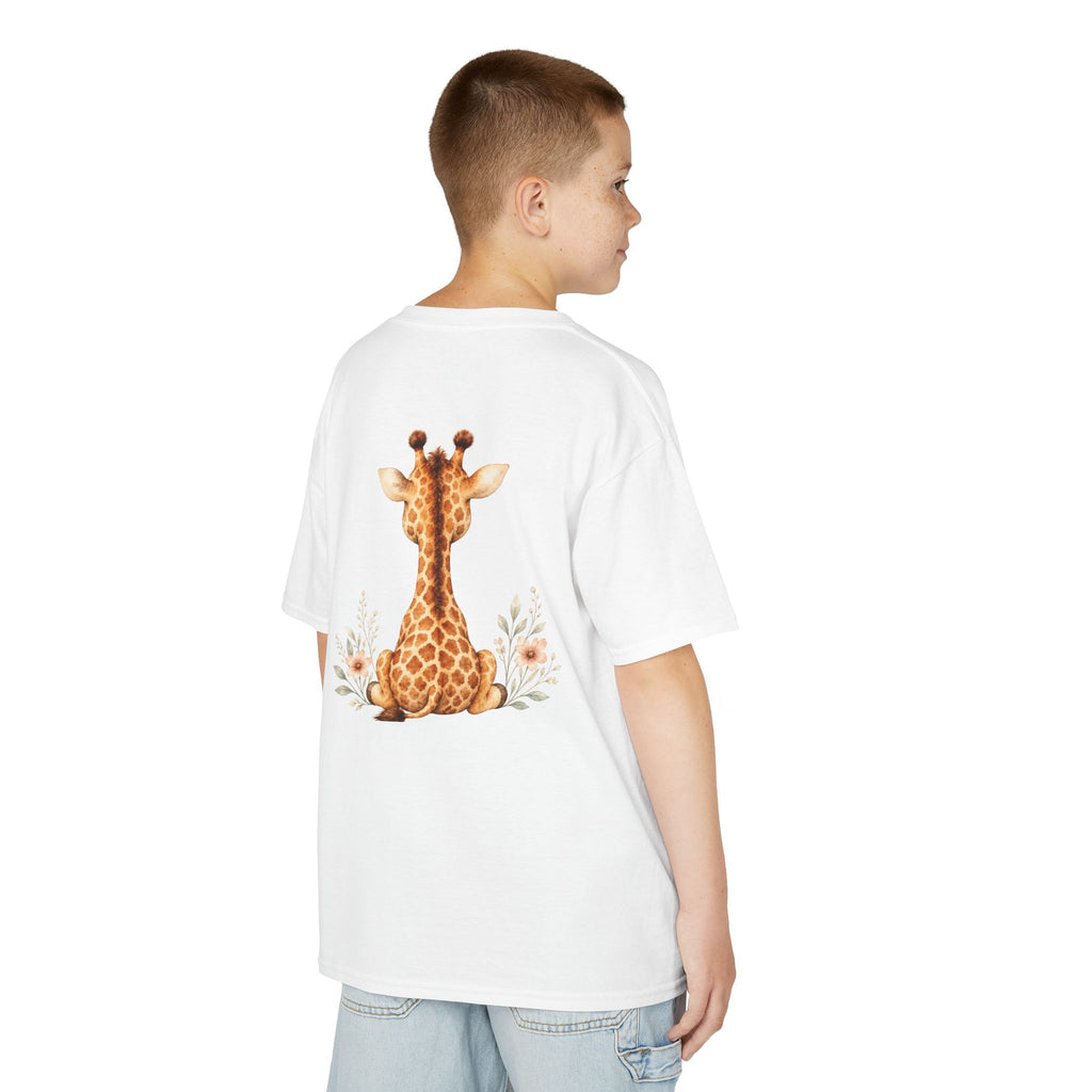 Kids Giraffe T-Shirt – “Tall? Not Yet.” Cute Giraffe Tee