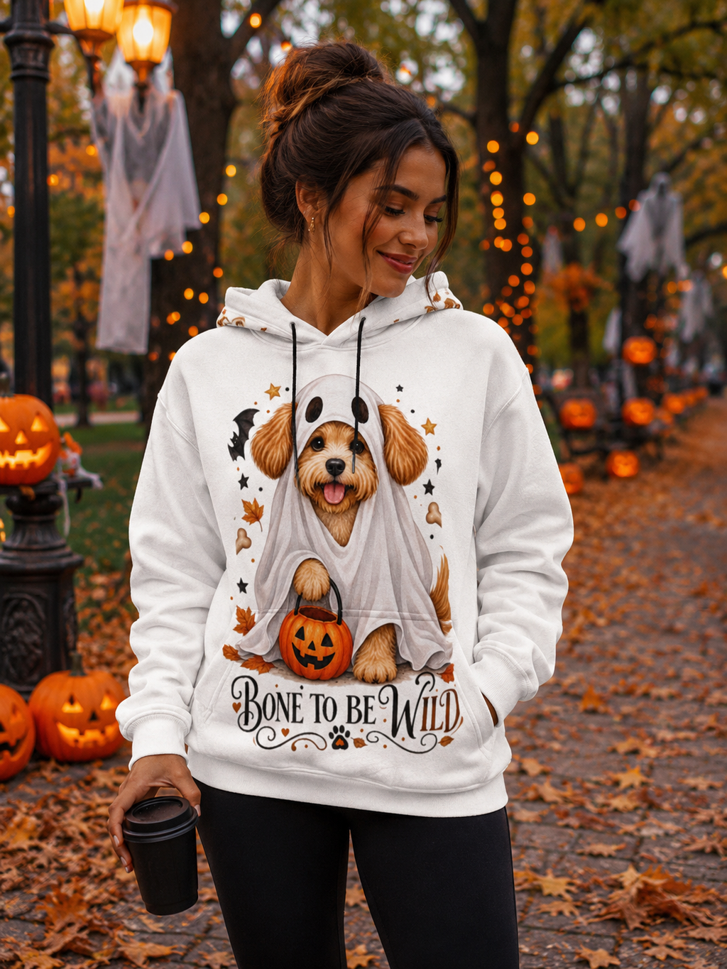 Ghost Dog Halloween Hoodie With Ears | Bone To Be Wild