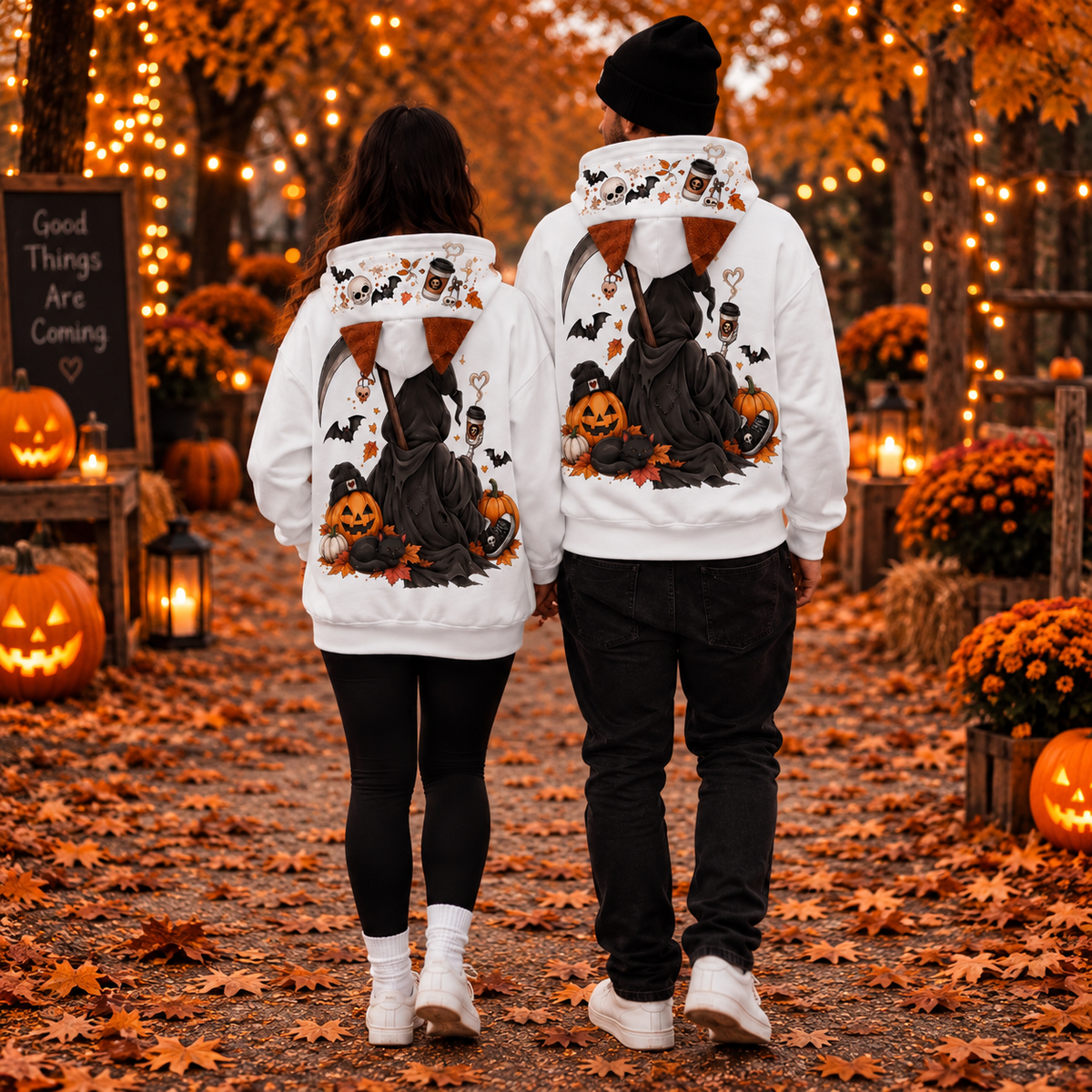 Dead Tired Halloween Hoodie With Ears | Grim Reaper