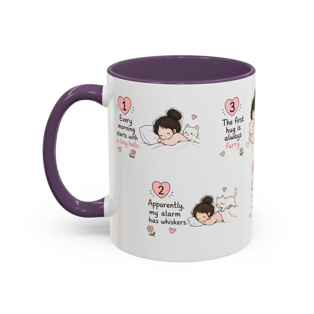 Morning With My Cat Mug | Cute Cat Lover Coffee Mug | Cozy Cat Mom Gift | Doodle Story Mug