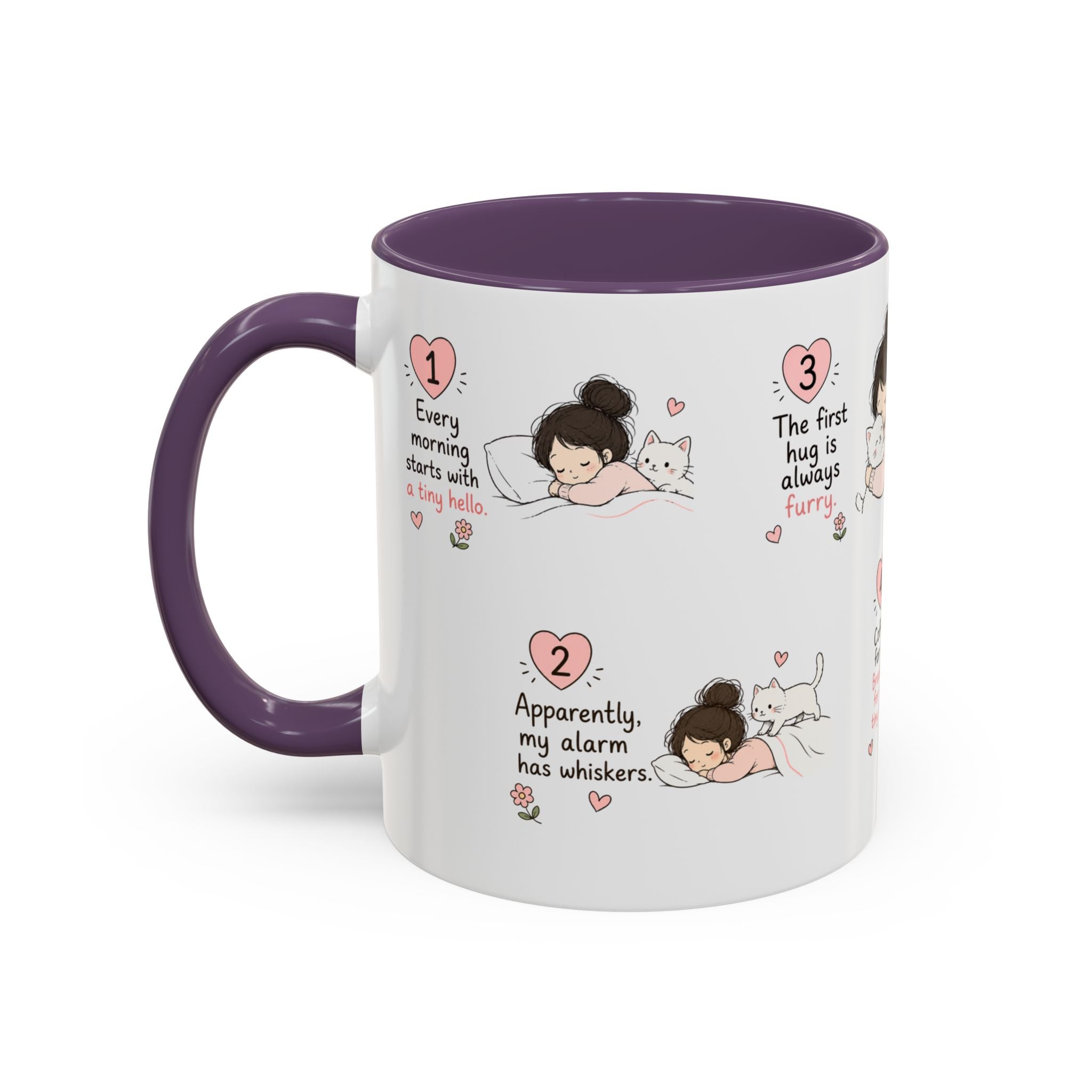 Morning With My Cat Mug | Cute Cat Lover Coffee Mug | Cozy Cat Mom Gift | Doodle Story Mug