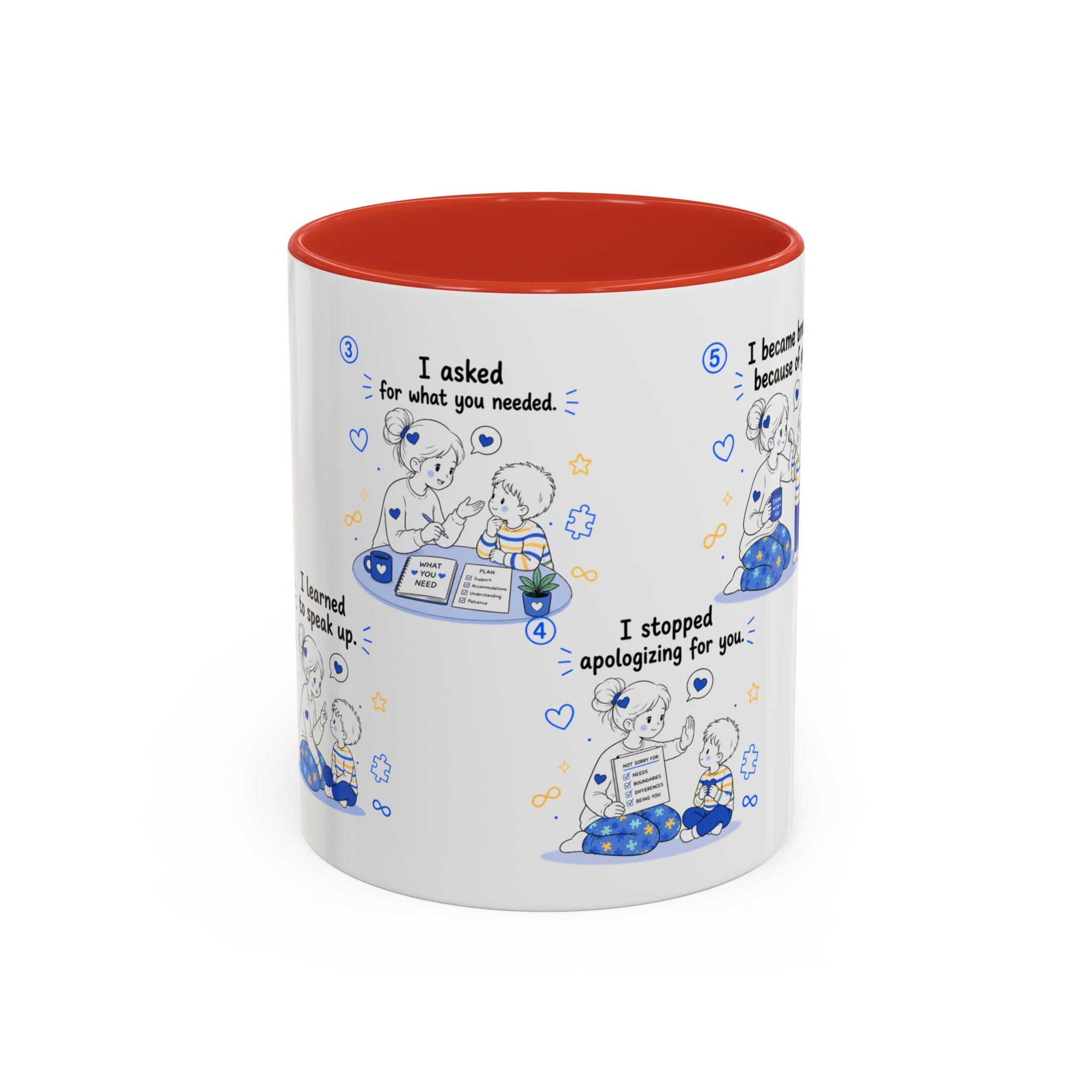 I Became Braver Illustration Coffee Mug | Supportive Friendship Quotes