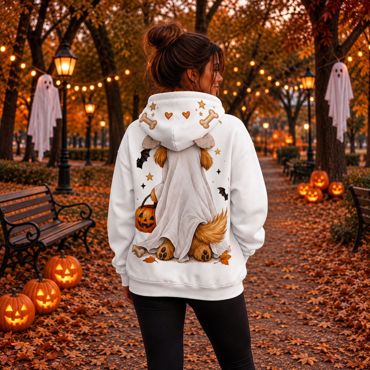 Ghost Dog Halloween Hoodie With Ears | Bone To Be Wild