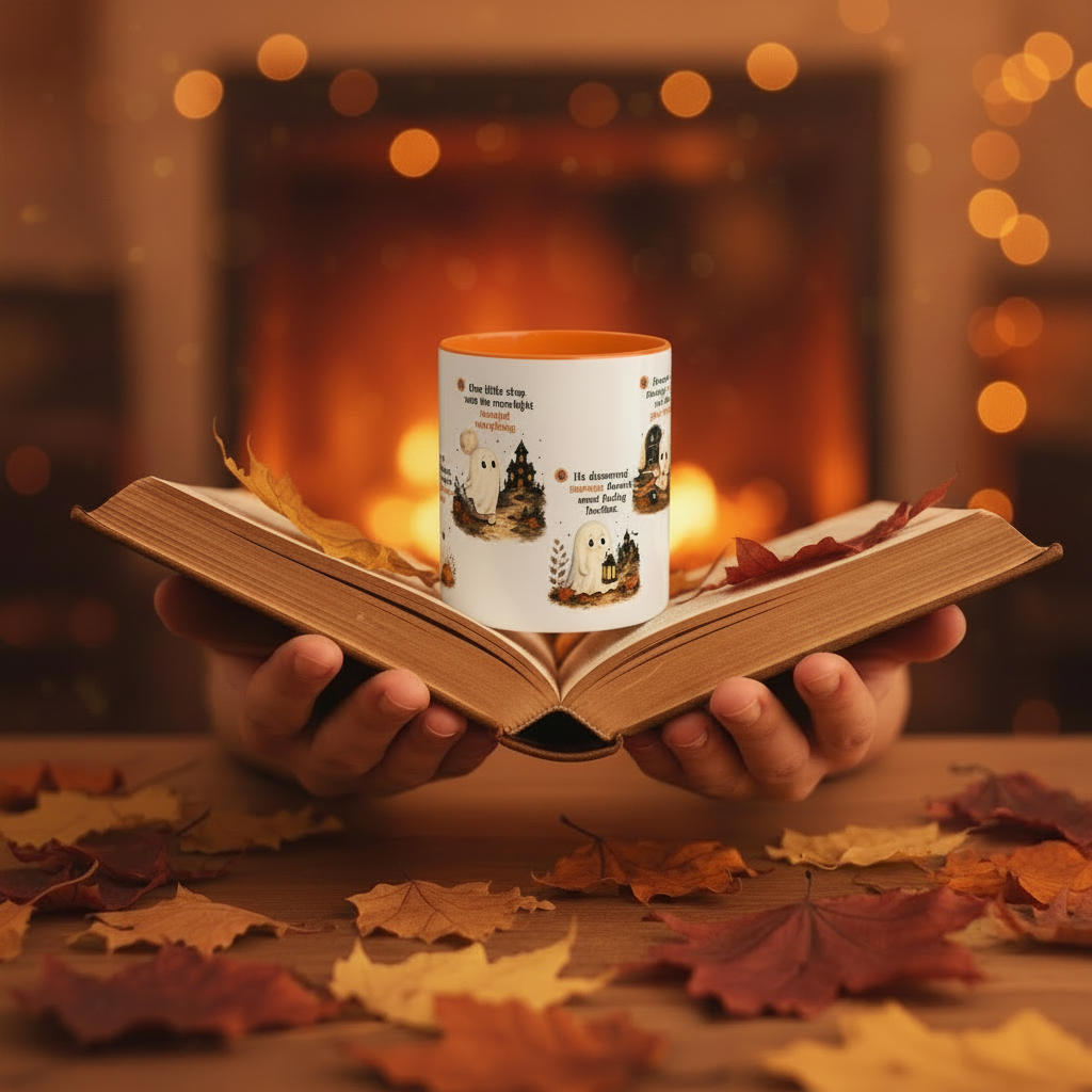 Ghost Story Halloween Mug | Cute Fall Coffee Mug | Cozy Autumn Gift | 11 oz Ceramic Cup