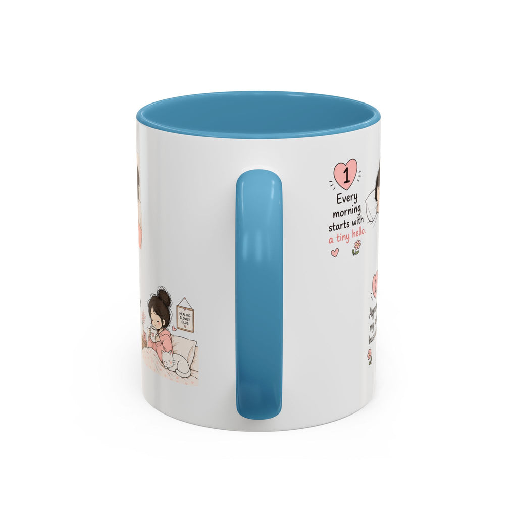 Morning With My Cat Mug | Cute Cat Lover Coffee Mug | Cozy Cat Mom Gift | Doodle Story Mug