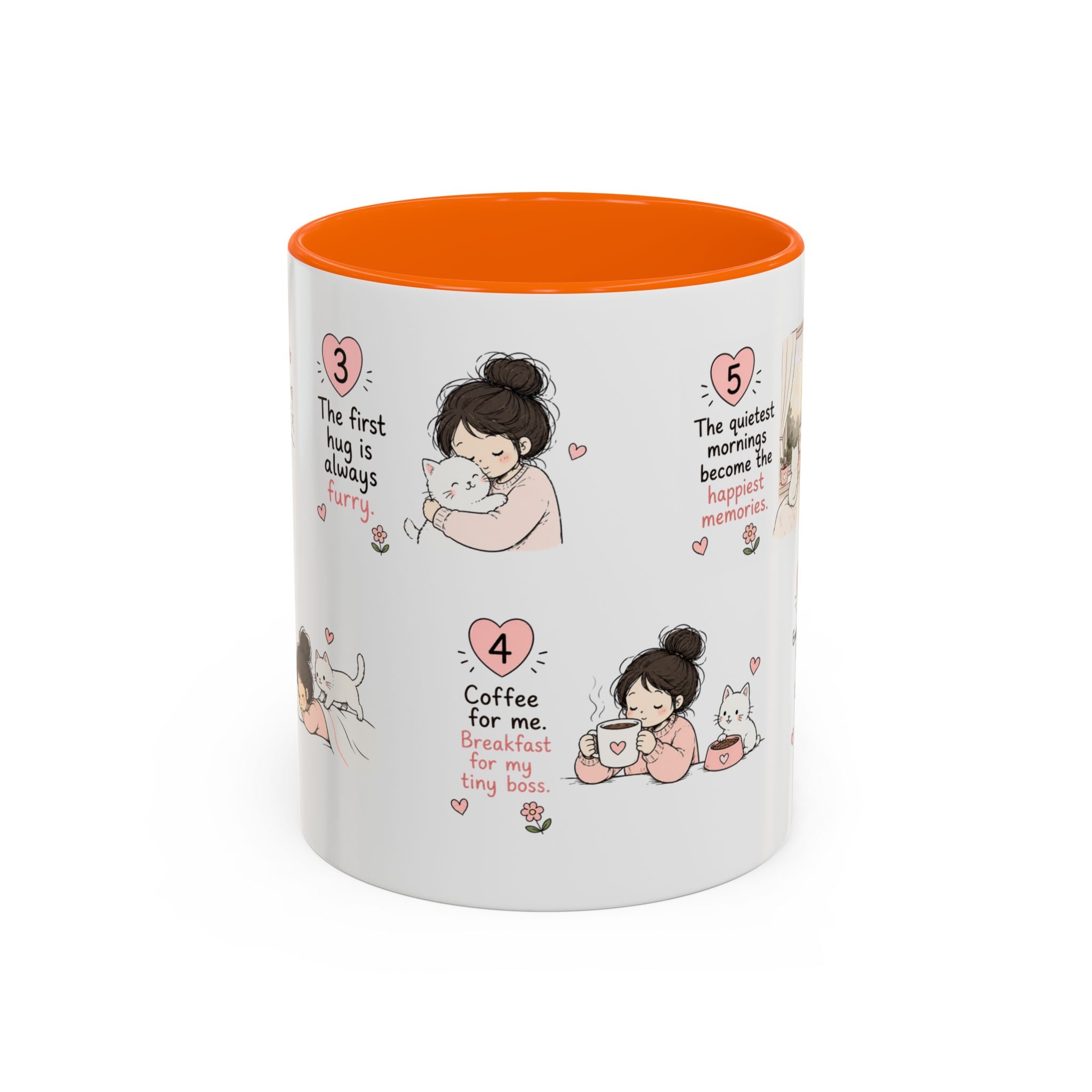 Morning With My Cat Mug | Cute Cat Lover Coffee Mug | Cozy Cat Mom Gift | Doodle Story Mug