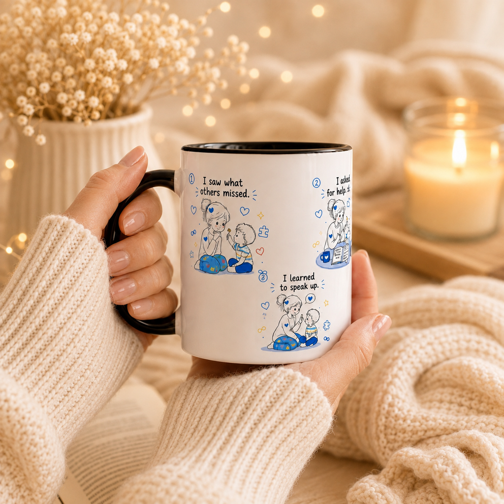 I Became Braver Illustration Coffee Mug | Supportive Friendship Quotes