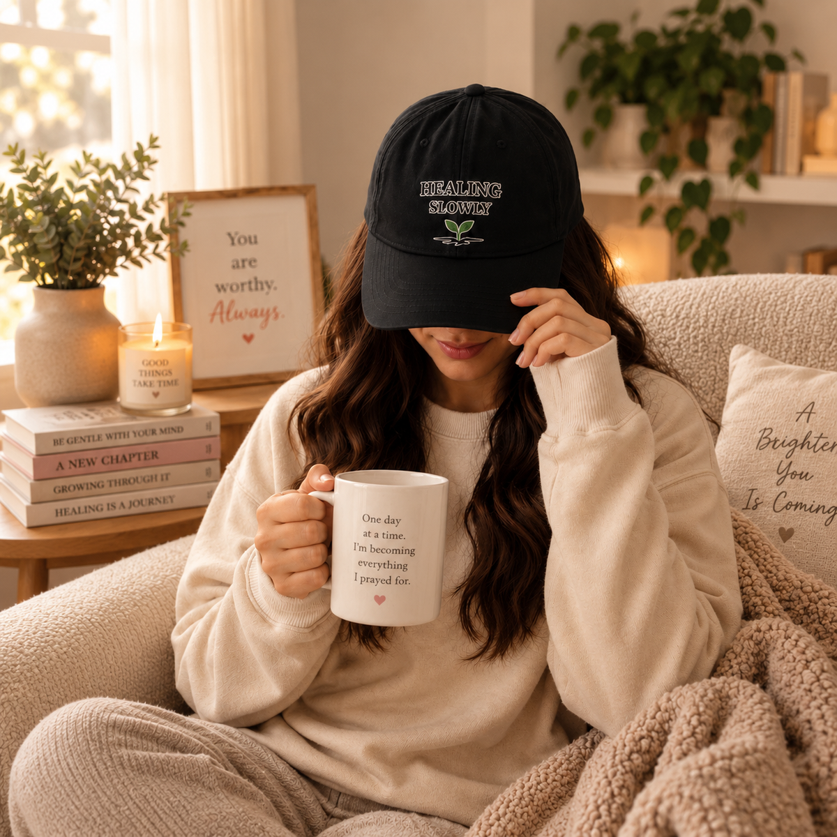 Healing Slowly Embroidered Cap | Recovery & Growth Hat