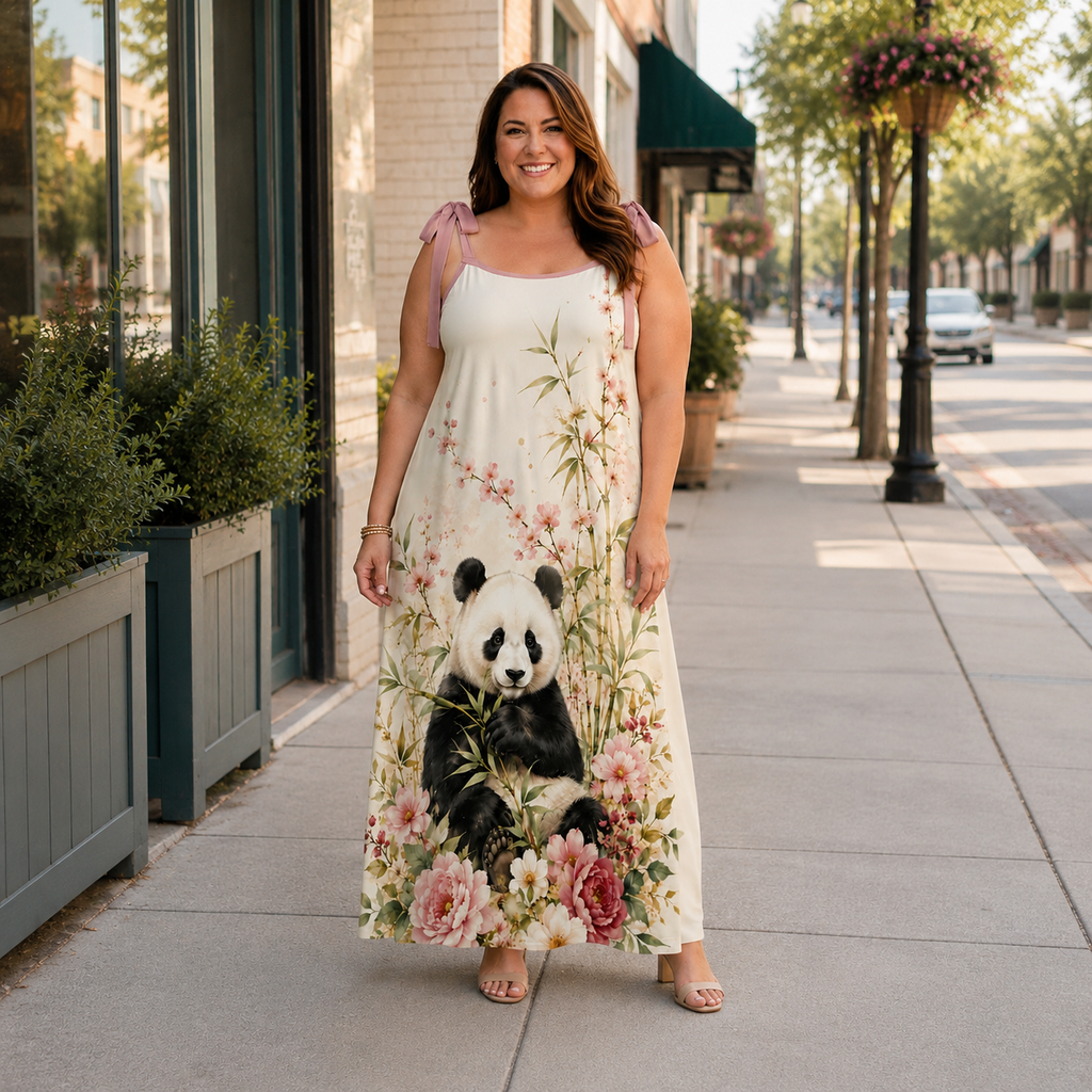 Blush Panda Garden Maxi Dress – Floral Panda Dress